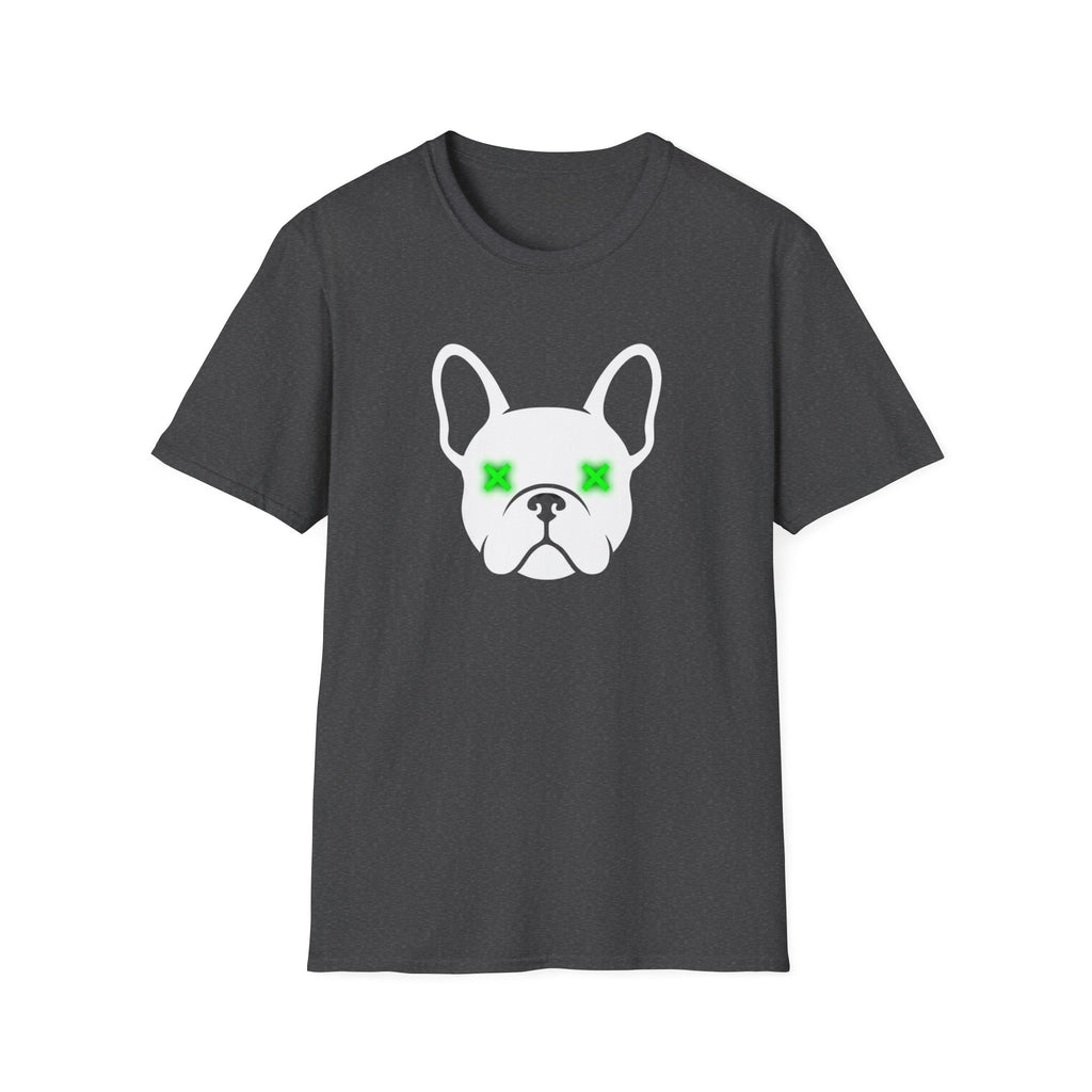 French Bulldog Tee — Neon Green Star Eyes Dog Shirt