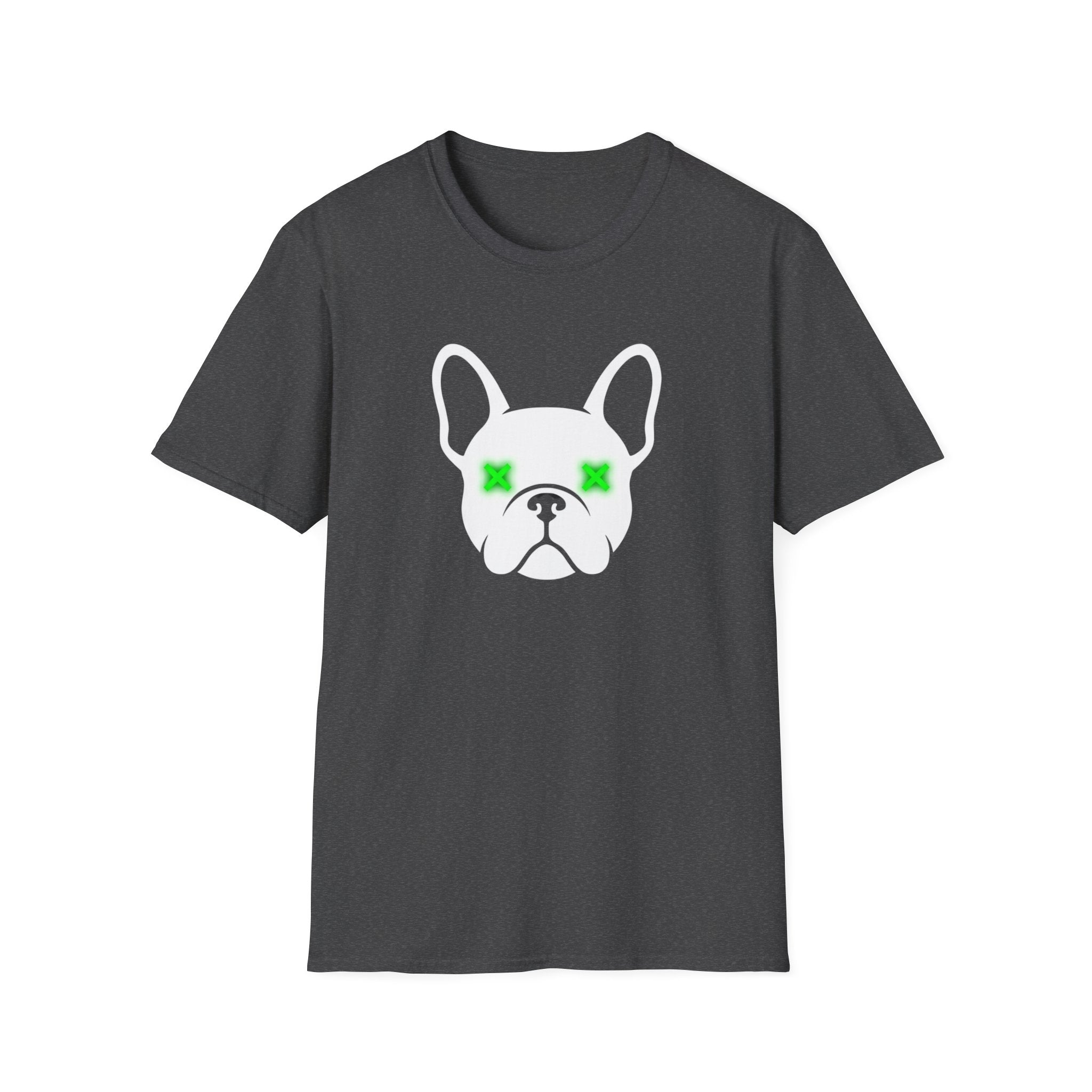 French Bulldog Tee — Neon Green Star Eyes Dog Shirt