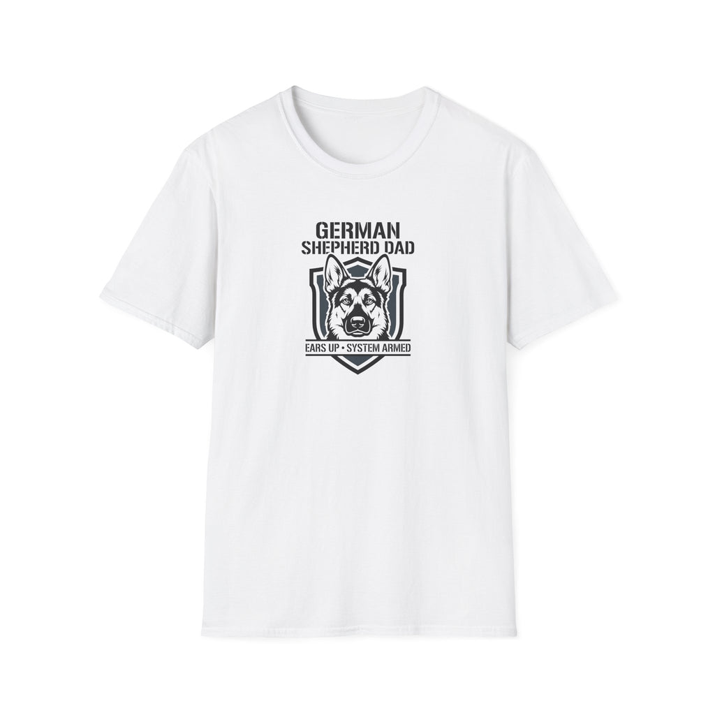 German Shepherd Dad T-Shirt – "Ears Up, System Armed" Dog Dad Tee
