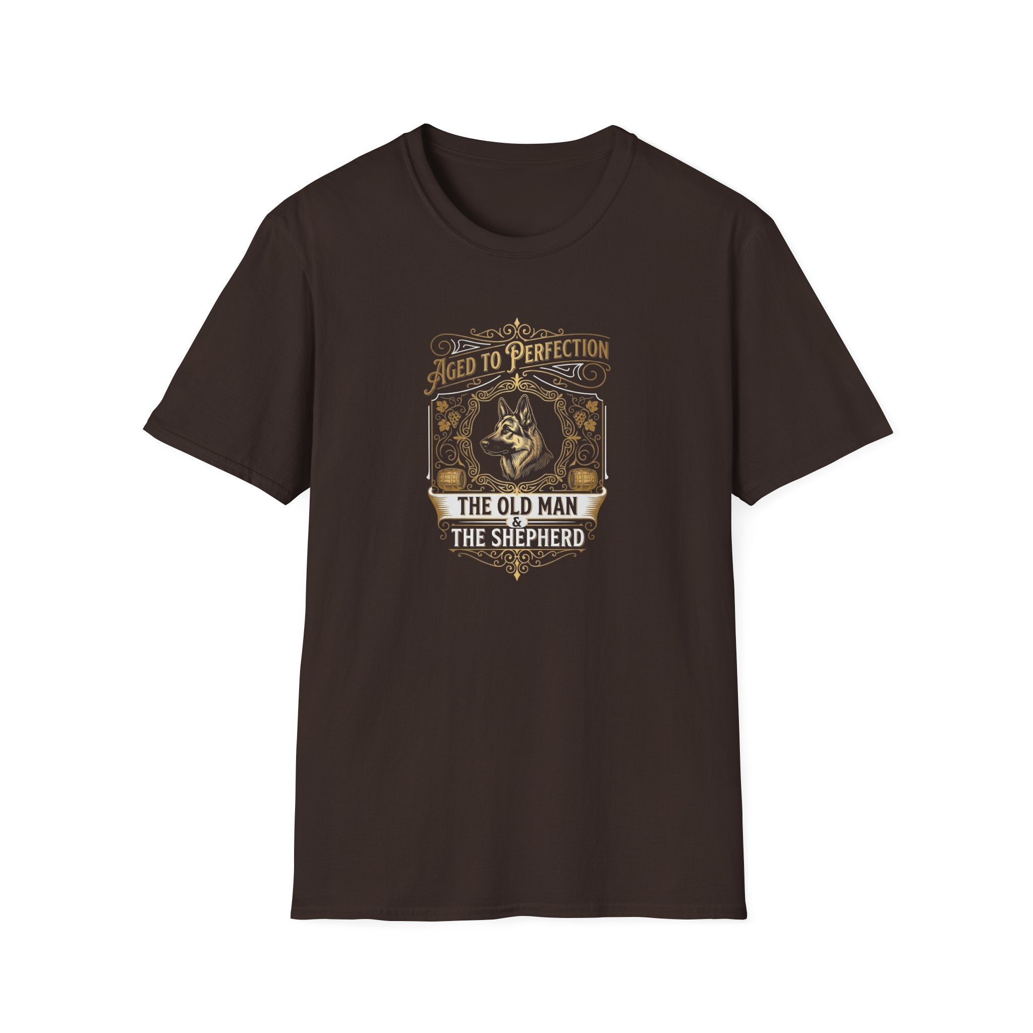 T-Shirt – "Aged to Perfection: The Old Man The Shepherd" Vintage Shepherd Dog Tee