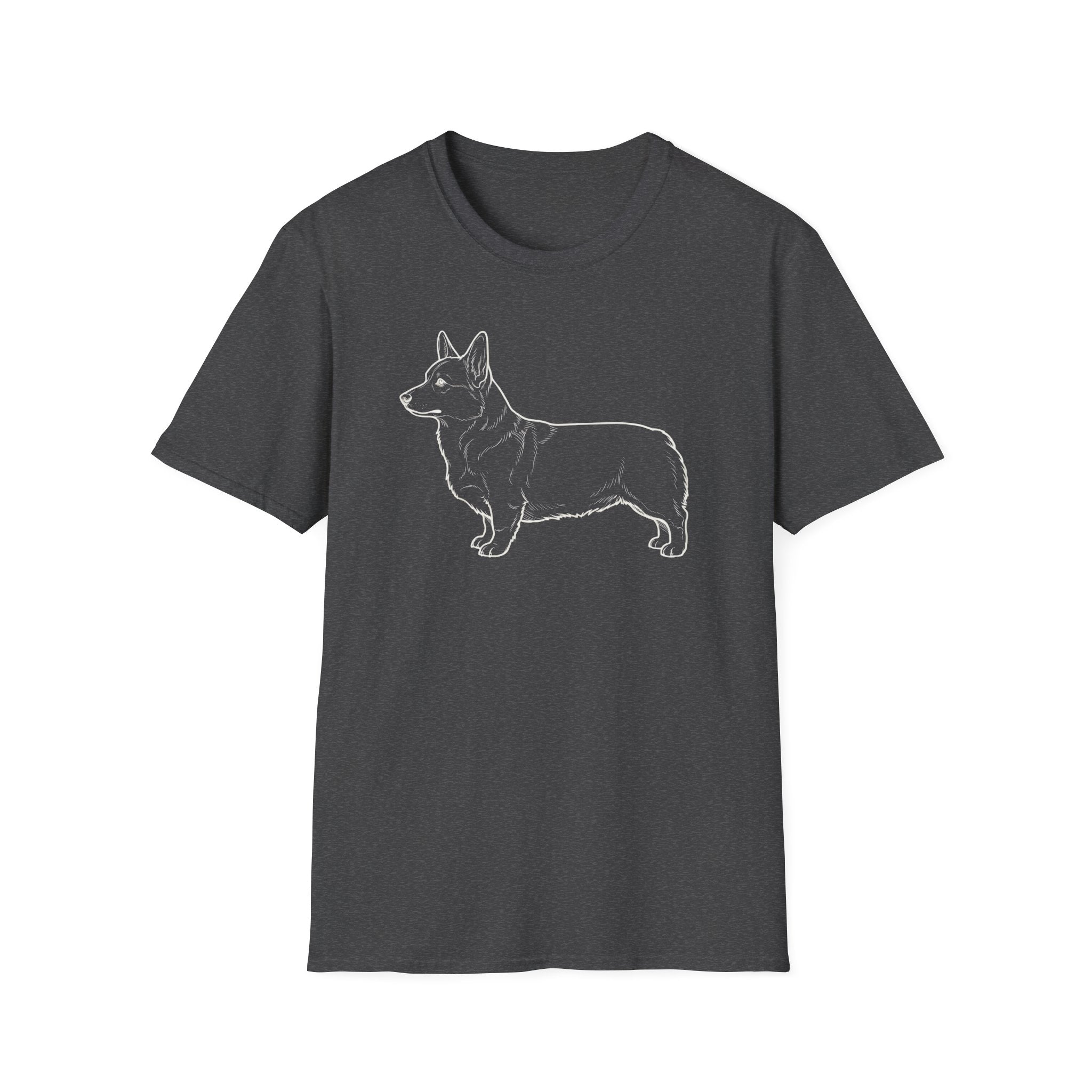 Corgi Outline T-Shirt — Minimal Dog Silhouette Tee