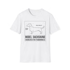 Dachshund T-Shirt – “Model: Dachshund — Engineered for Stubbornness” Graphic Tee