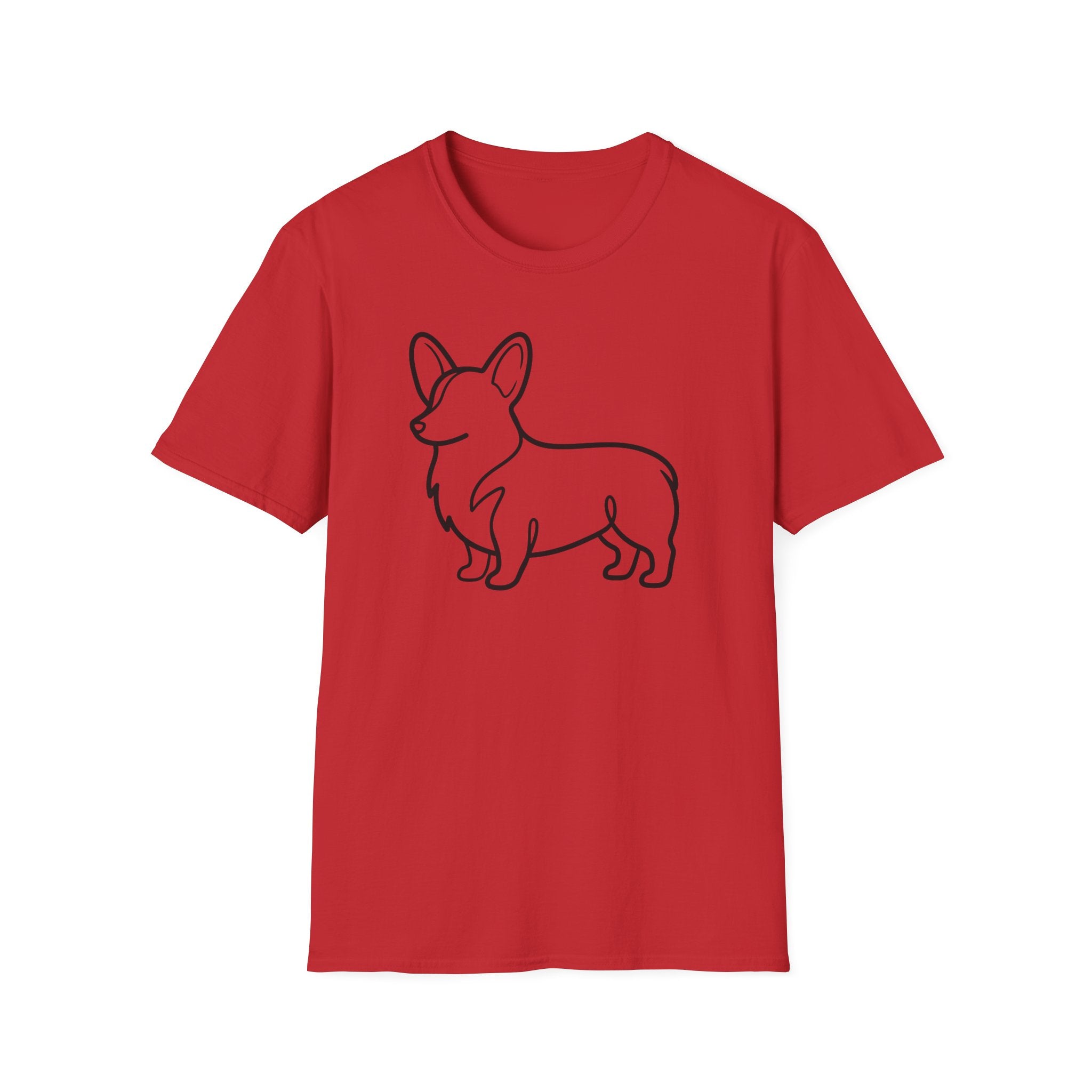 Corgi Outline T-Shirt – Minimalist Dog Silhouette Tee