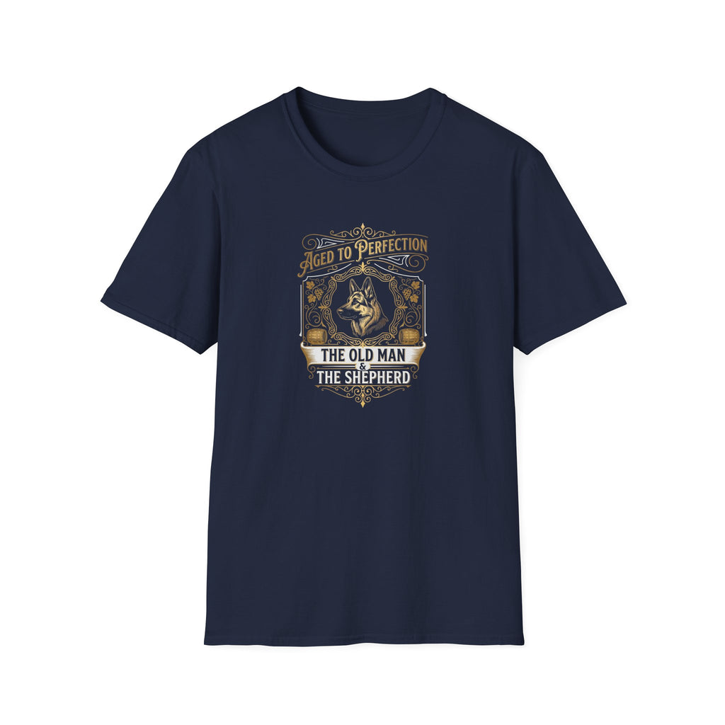 T-Shirt – "Aged to Perfection: The Old Man The Shepherd" Vintage Shepherd Dog Tee