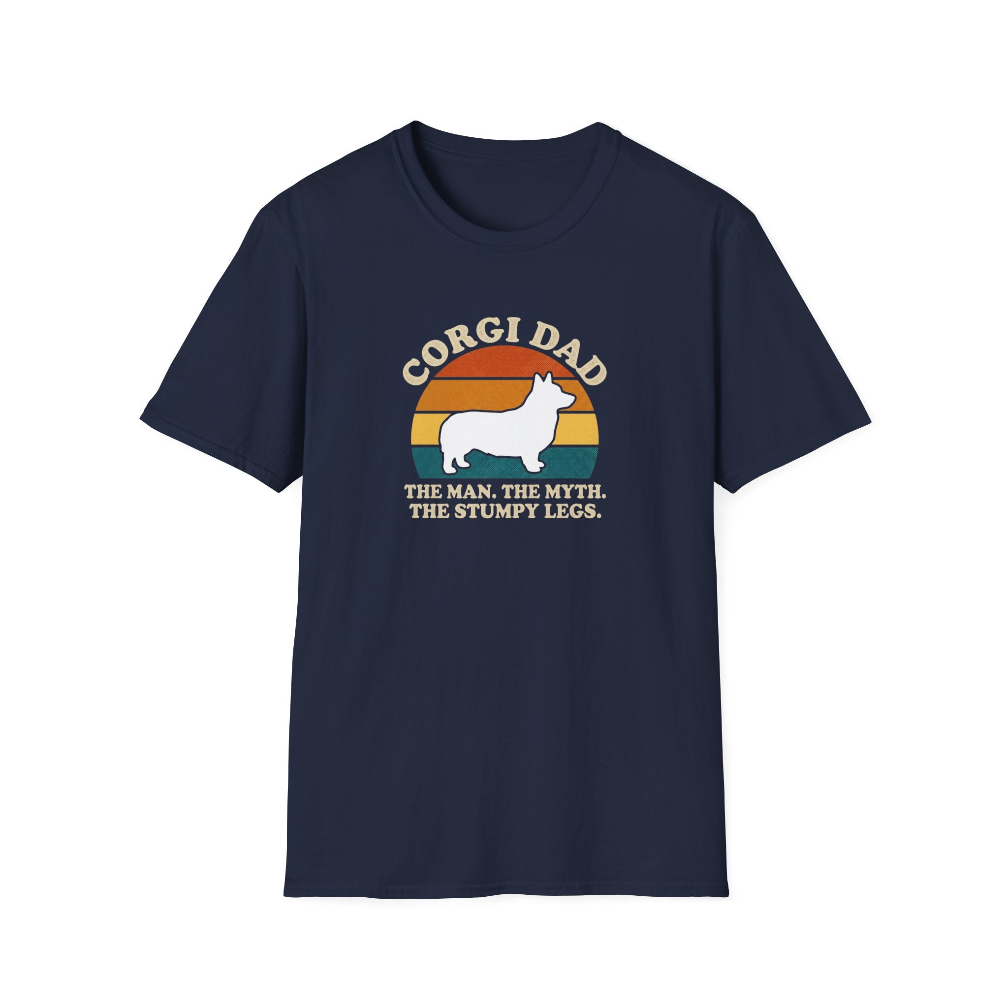 Corgi Dad T-Shirt — “Corgi Dad: The Man, The Myth, The Stumpy Legs” Retro Dog Dad Tee