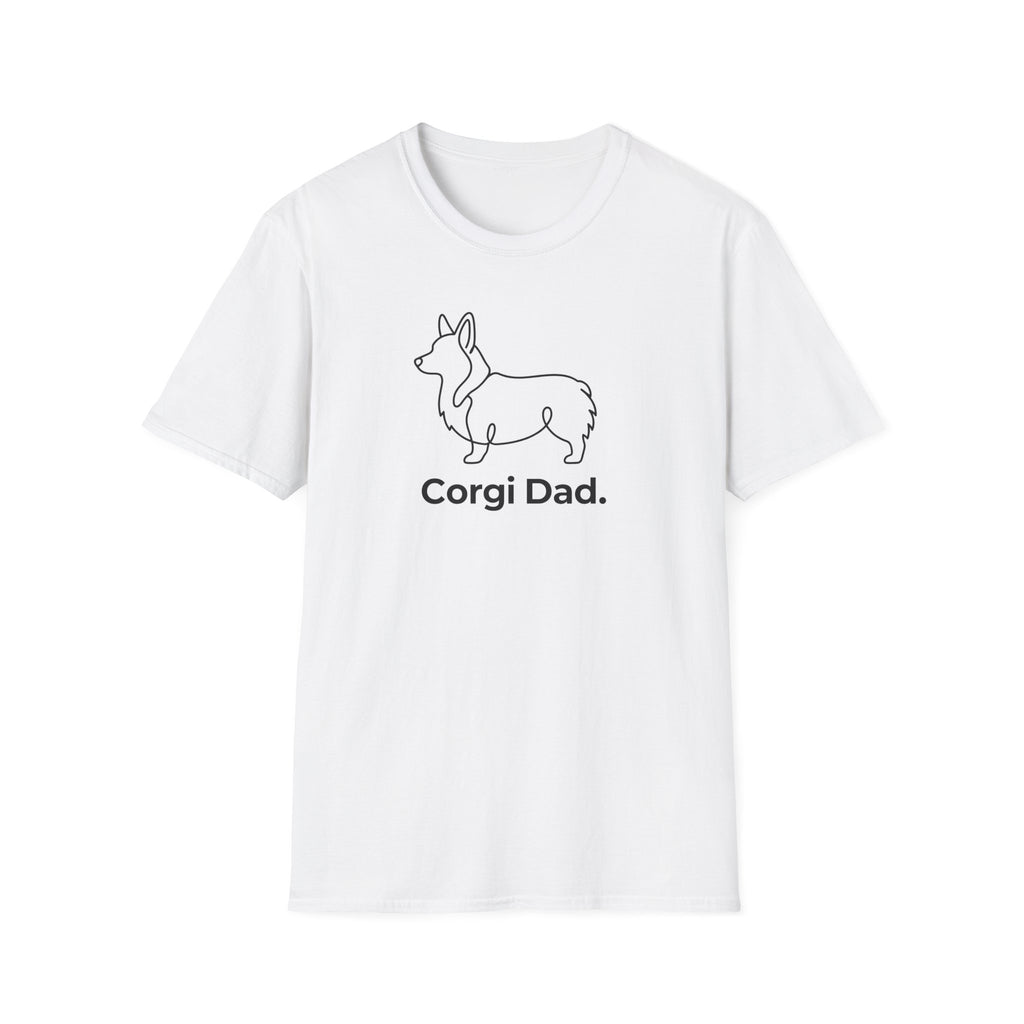 Corgi Dad T-Shirt – Minimal Line Art Pembroke Corgi Tee for Dog Dads