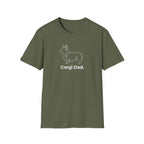 Corgi Dad T-Shirt — Minimal Outline Corgi Tee for Dog Lovers