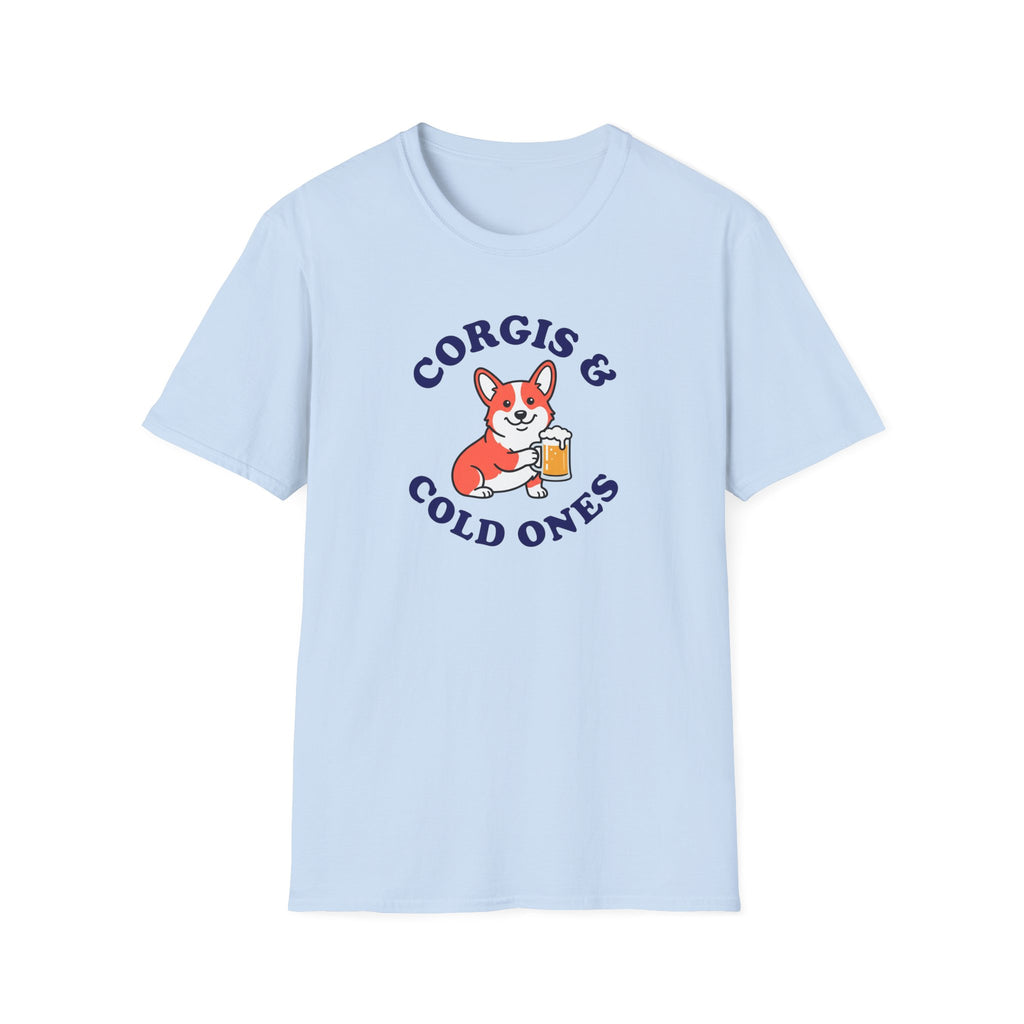 Corgis & Cold Ones T-Shirt — Cute Corgi Holding Beer Graphic Tee