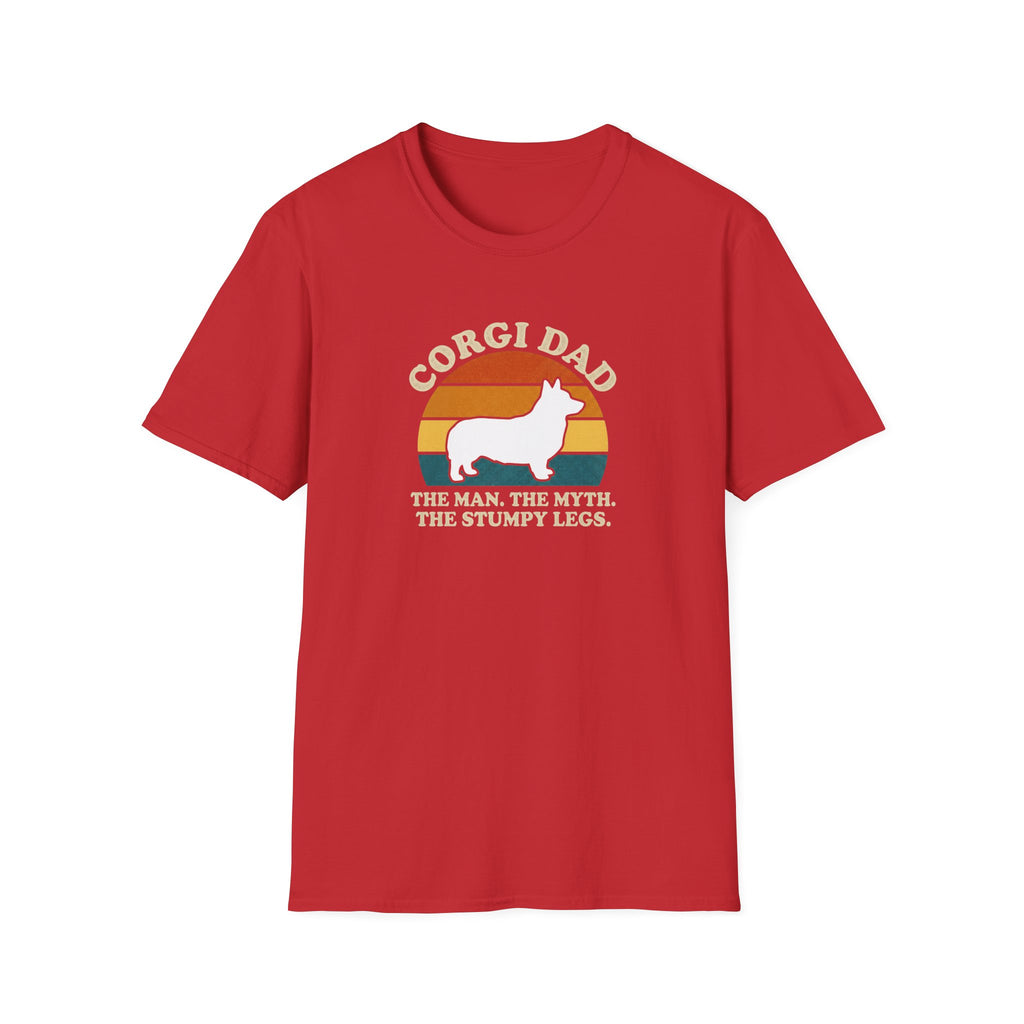 Corgi Dad T-Shirt — “Corgi Dad: The Man, The Myth, The Stumpy Legs” Retro Dog Dad Tee