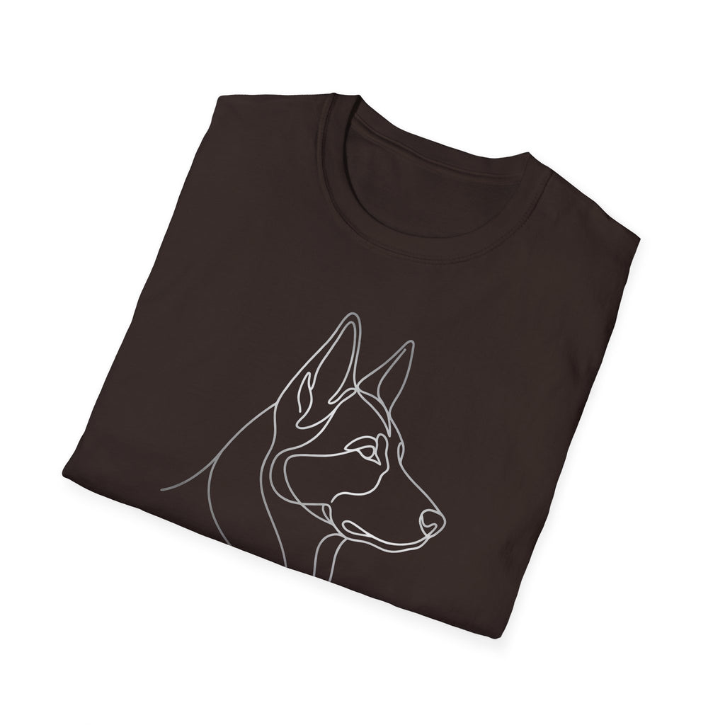 Minimal Line Art Husky T-Shirt — Modern Dog Lover Graphic Tee