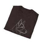 Minimal Line Art Husky T-Shirt — Modern Dog Lover Graphic Tee