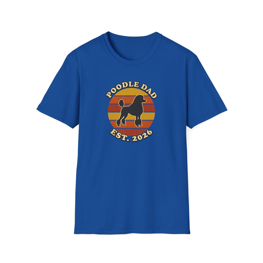 Poodle Dad T-Shirt - Retro Sunset Dog Dad Tee