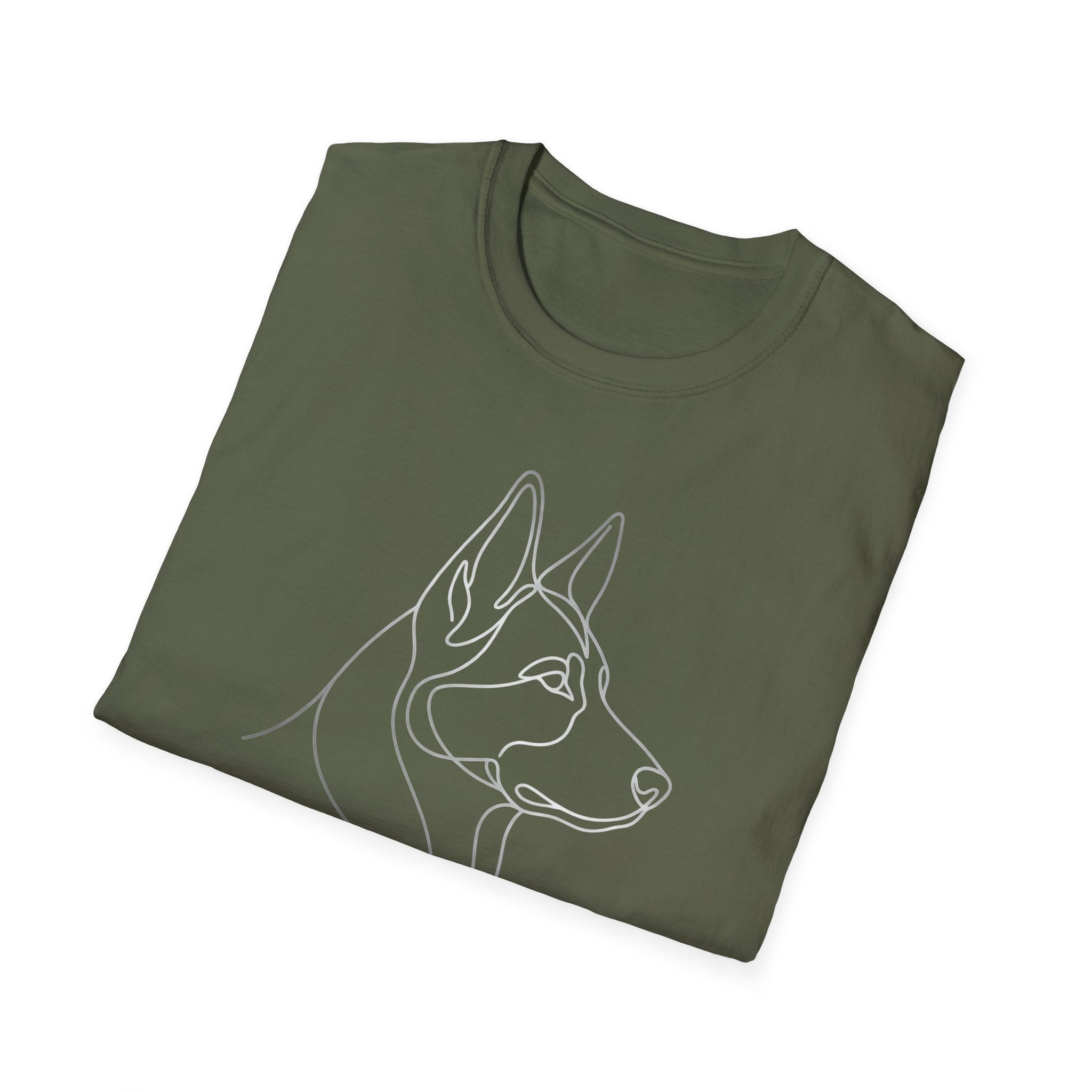 Minimal Line Art Husky T-Shirt — Modern Dog Lover Graphic Tee