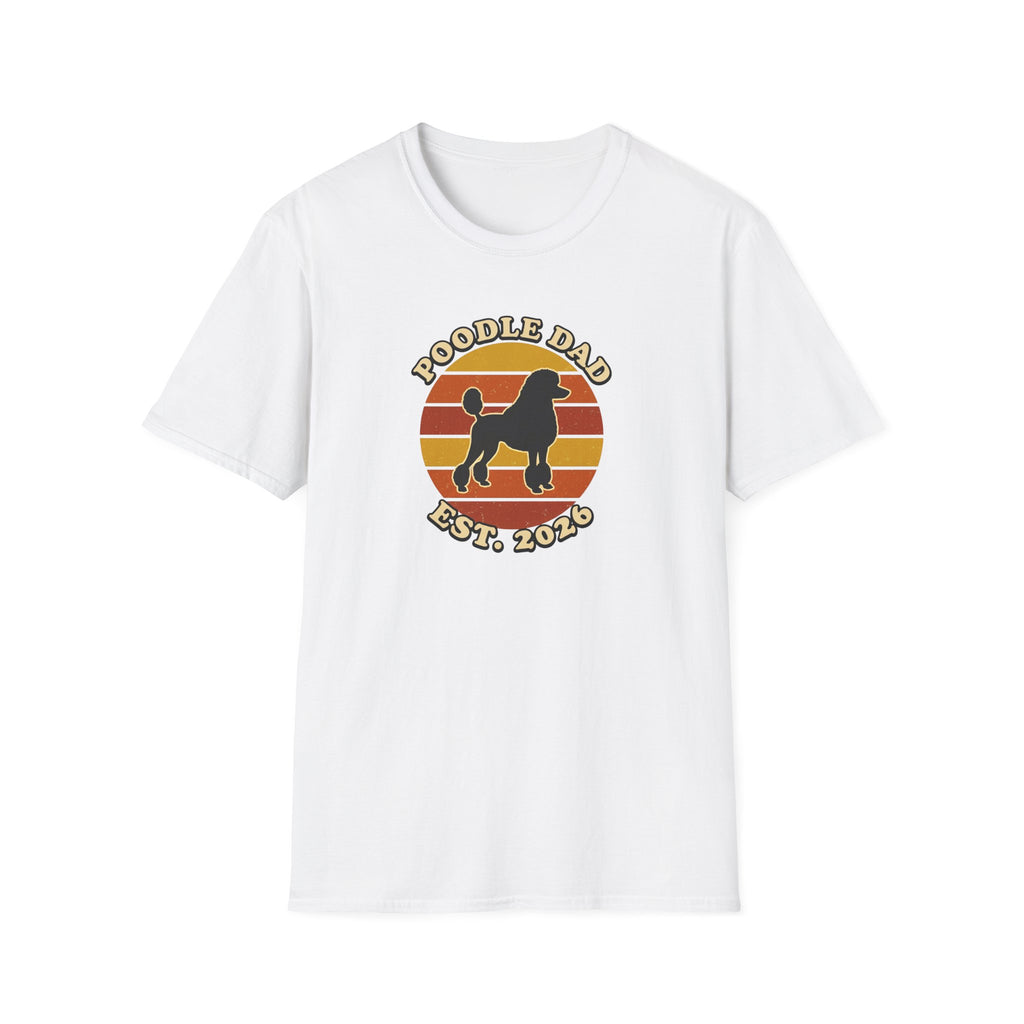 Poodle Dad T-Shirt - Retro Sunset Dog Dad Tee