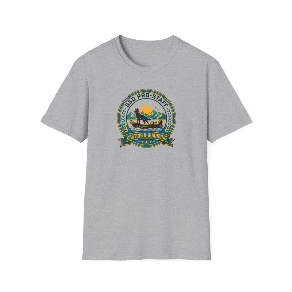 German Shepherd Fishing Club Logo T-Shirt — Cast & Release Outdoor Graphic Tee