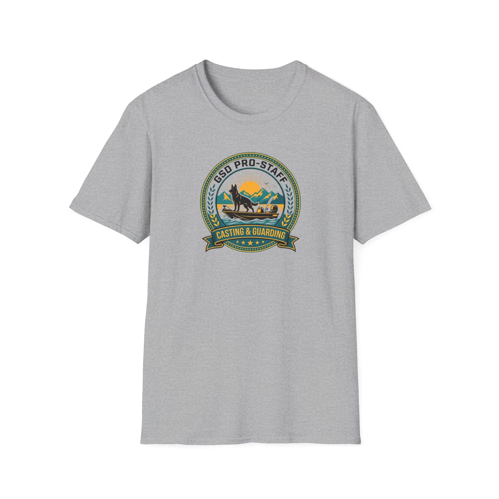 German Shepherd Fishing Club Logo T-Shirt — Cast & Release Outdoor Graphic Tee