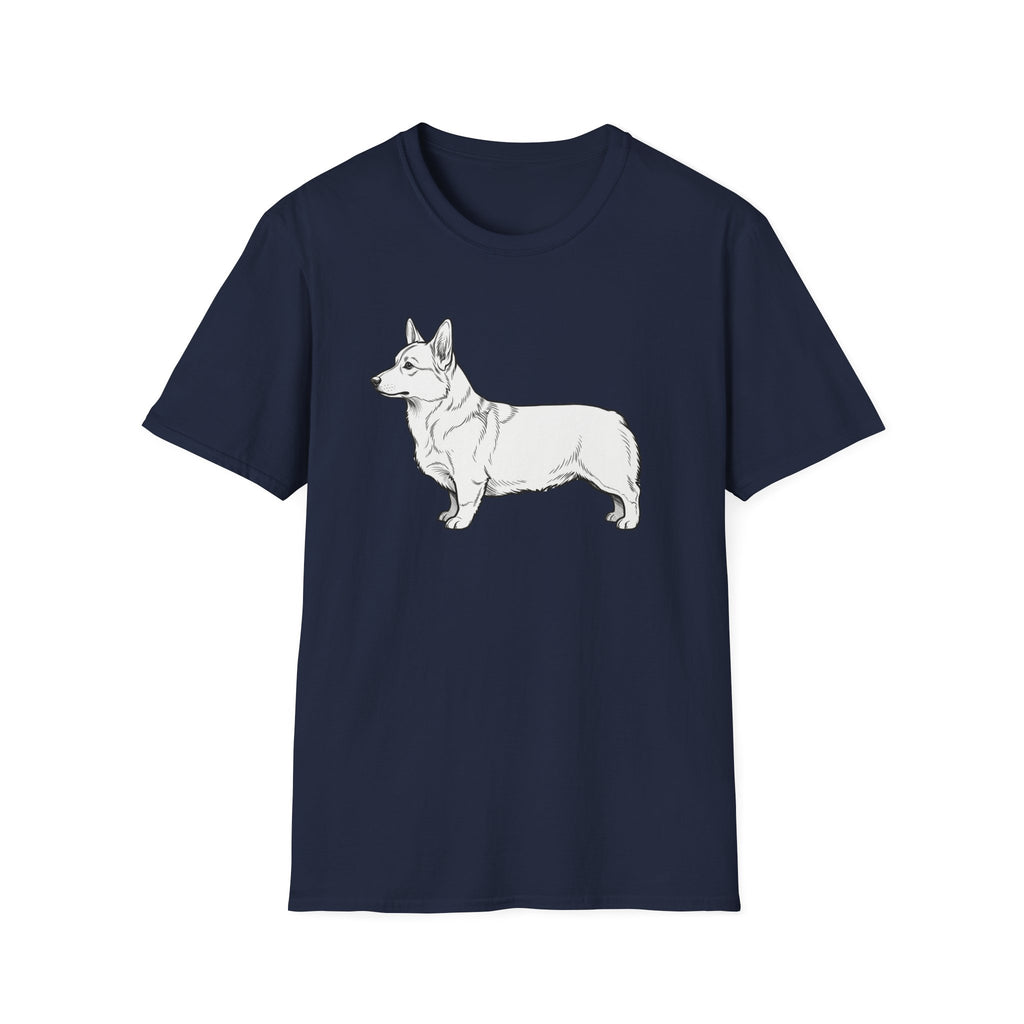 Corgi Outline T‑Shirt — Minimalist Pembroke Welsh Corgi Dog Tee