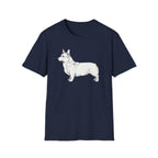 Corgi Outline T‑Shirt — Minimalist Pembroke Welsh Corgi Dog Tee