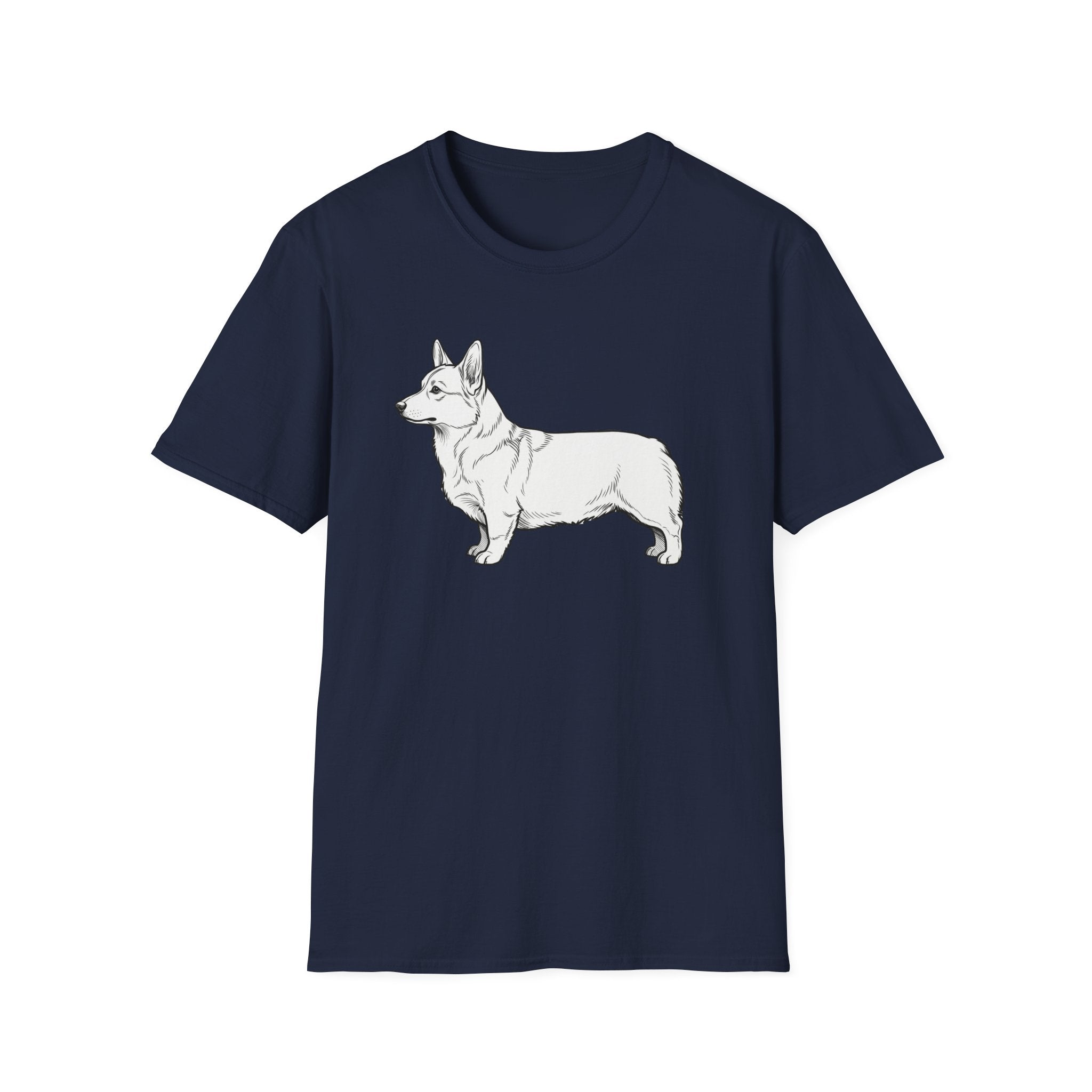 Corgi Outline T‑Shirt — Minimalist Pembroke Welsh Corgi Dog Tee