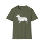 Corgi Outline T‑Shirt — Minimalist Pembroke Welsh Corgi Dog Tee