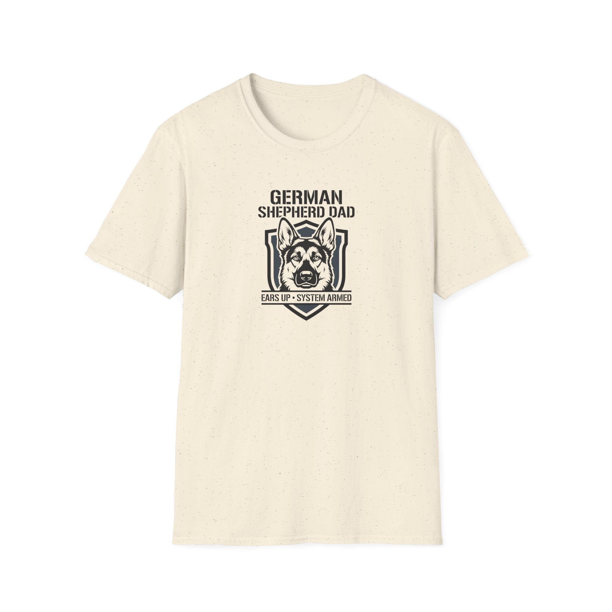 German Shepherd Dad T-Shirt – "Ears Up, System Armed" Dog Dad Tee