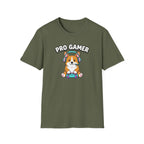 Pro Gamer Corgi T-Shirt — Cute Gaming Shirt with Headset & Controller