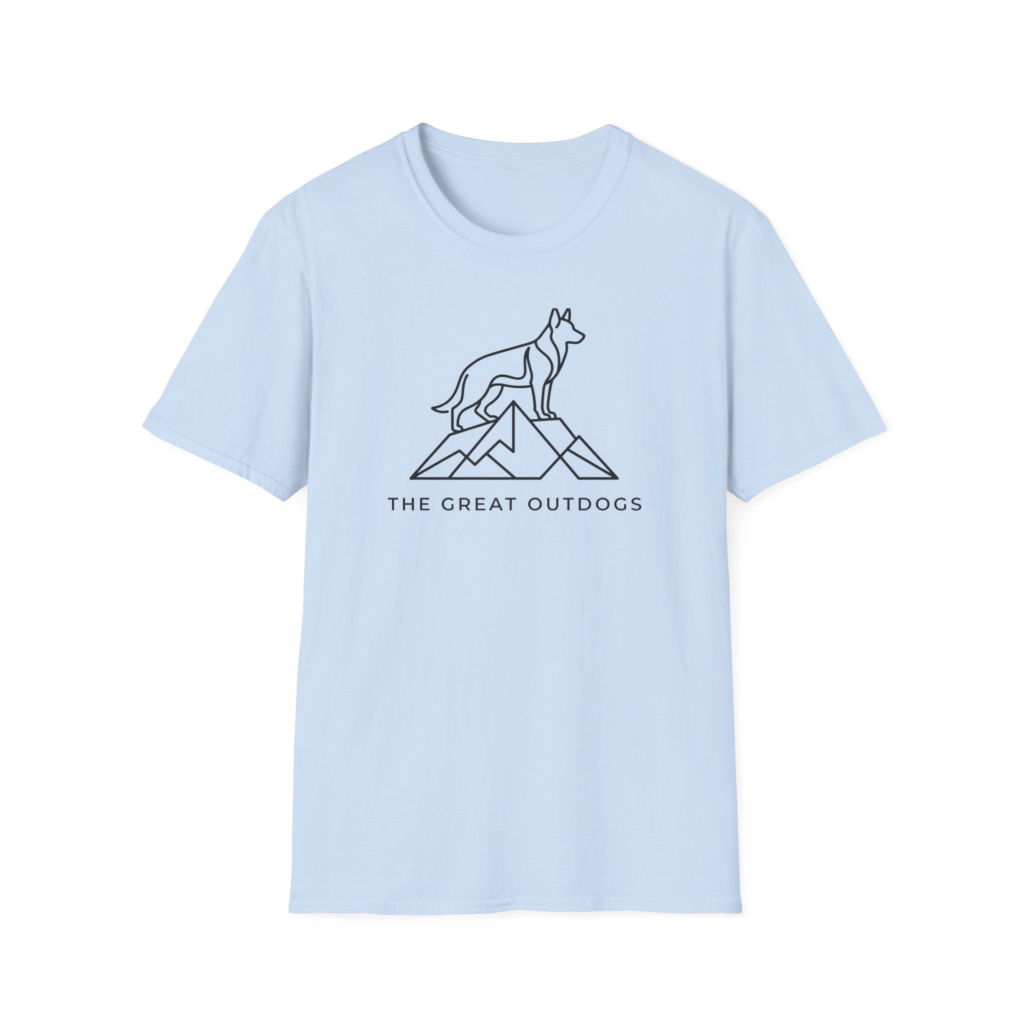 German Shepherd Outdoors T-Shirt — "The Great Outdogs" Minimal Outdoor Dog Tee