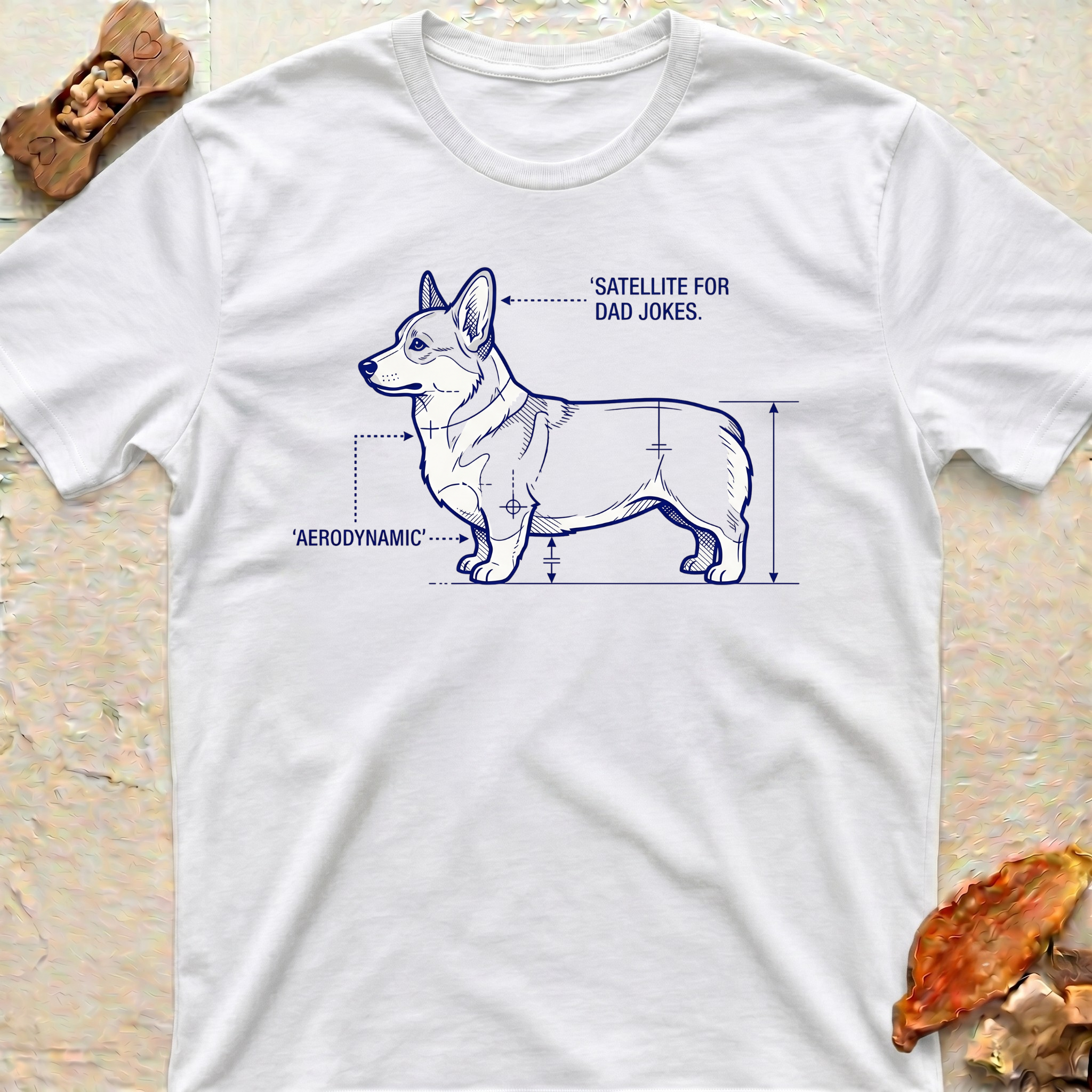 Corgi Blueprint Diagram T-Shirt