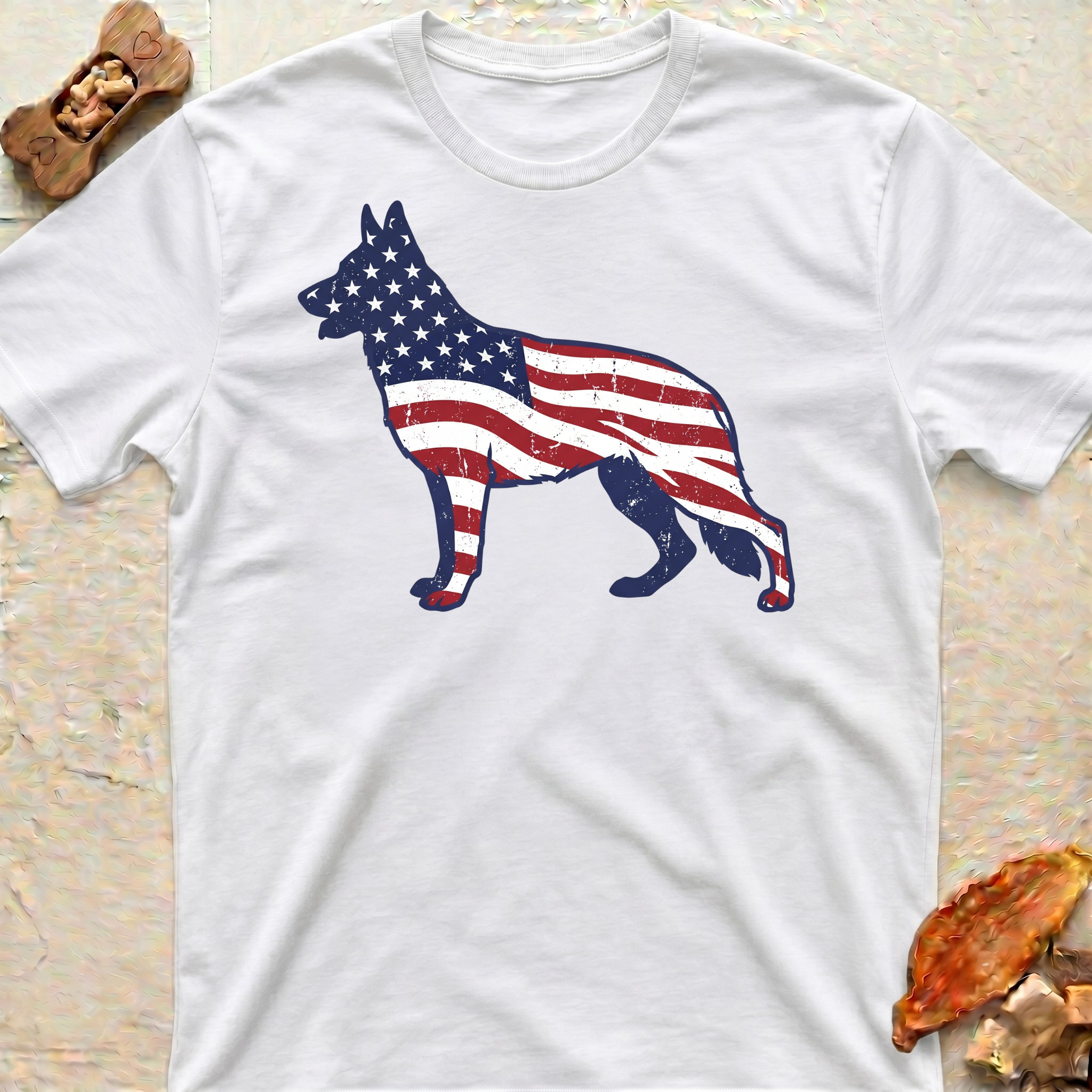 American Flag German Shepherd T-Shirt