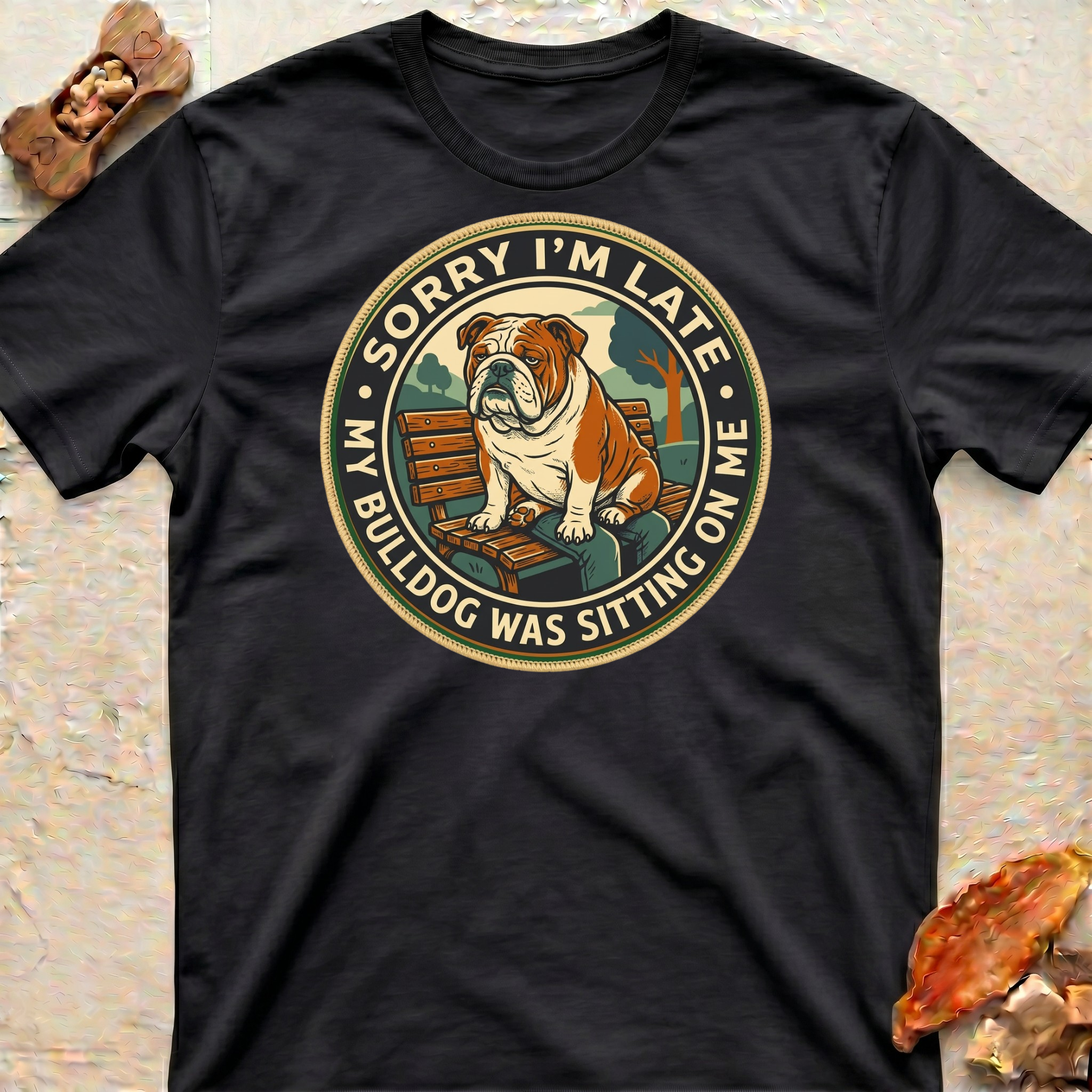 Sitting Bulldog Dad T-Shirt