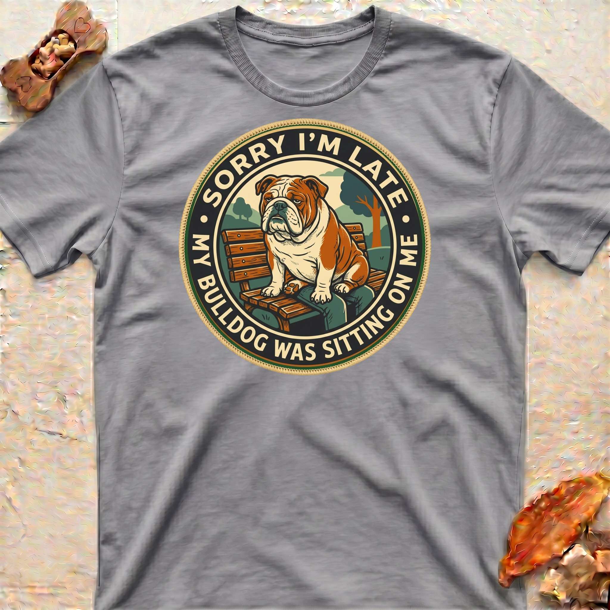 Sitting Bulldog Dad T-Shirt