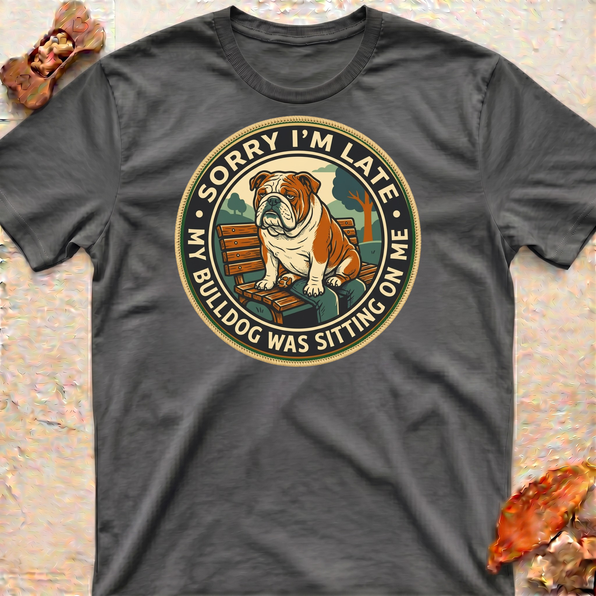 Sitting Bulldog Dad T-Shirt
