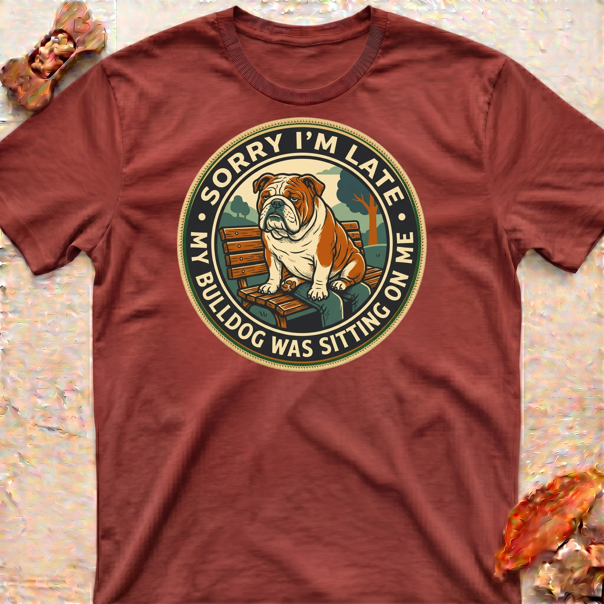 Sitting Bulldog Dad T-Shirt