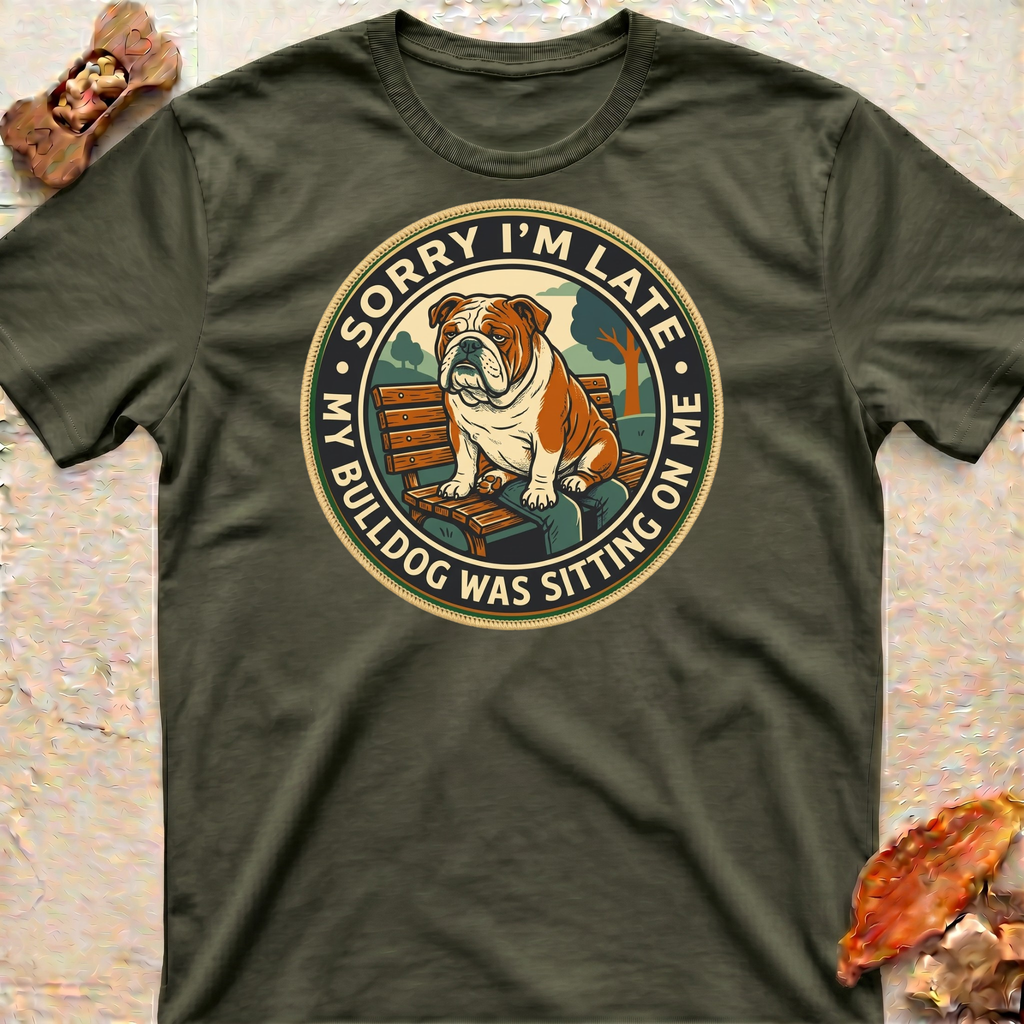 Sitting Bulldog Dad T-Shirt