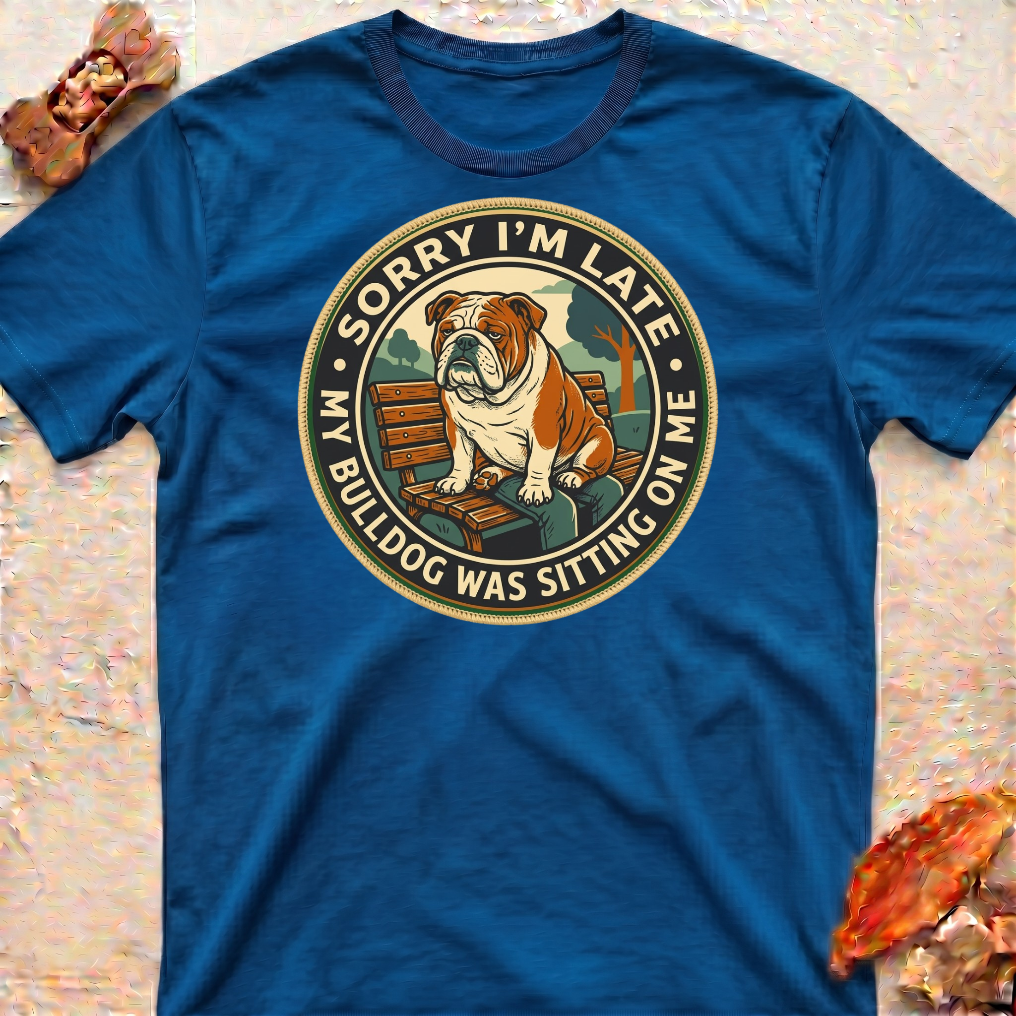 Sitting Bulldog Dad T-Shirt