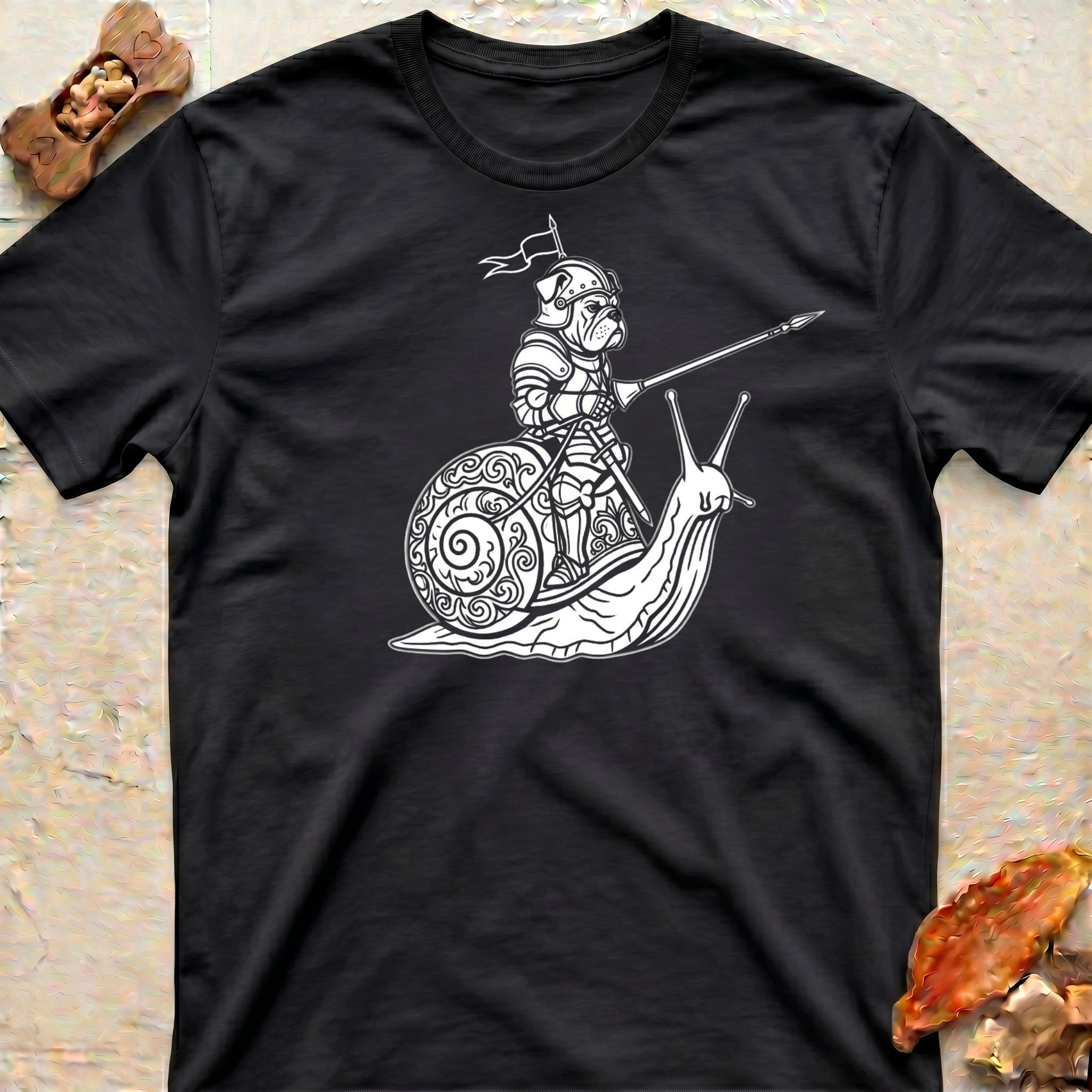 Snail Riding Bulldog T-Shirt