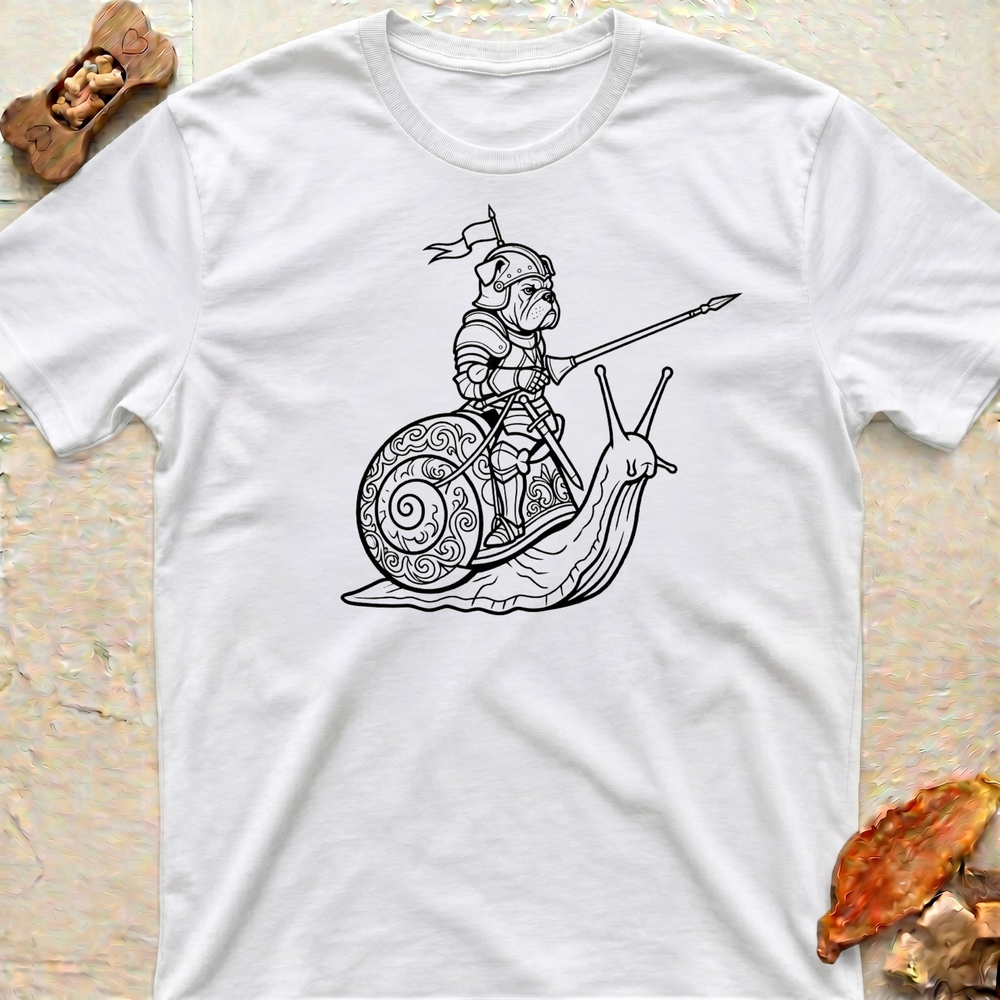Snail Riding Bulldog T-Shirt