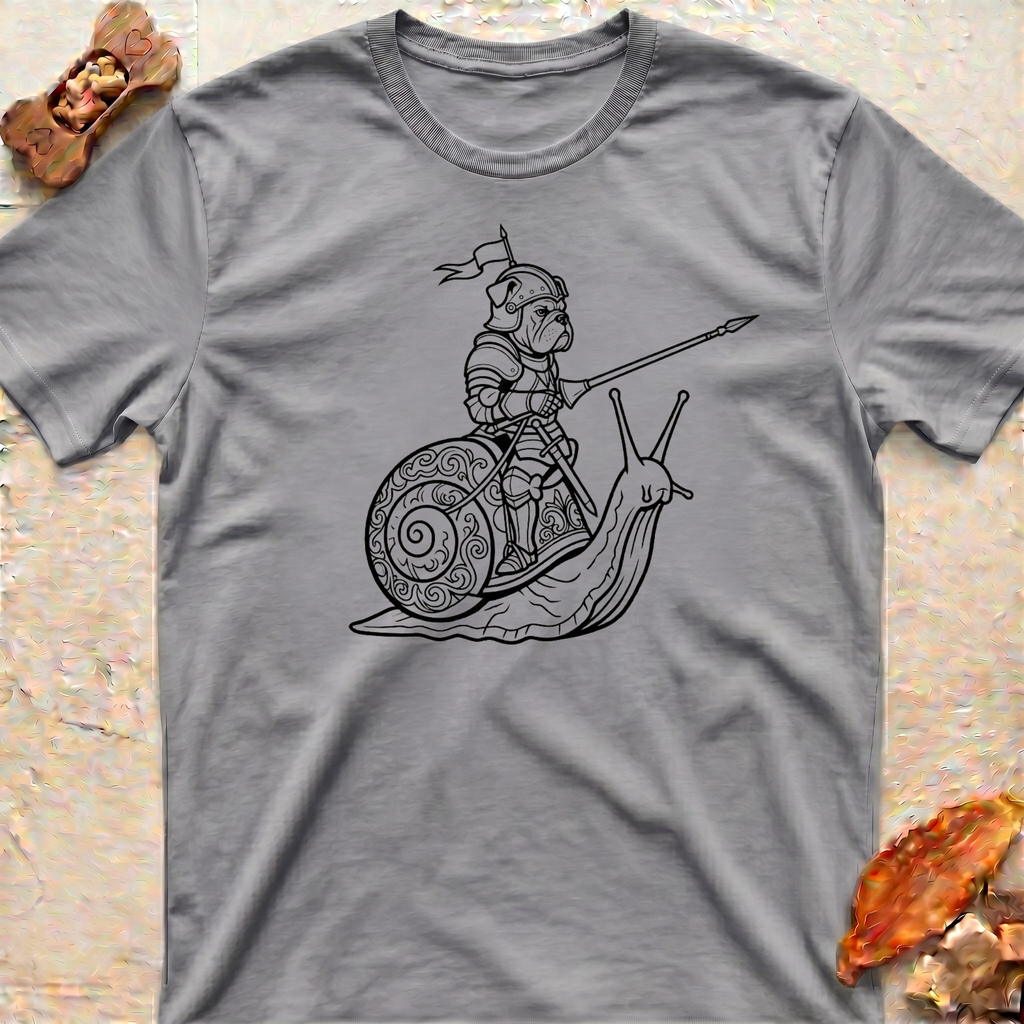 Snail Riding Bulldog T-Shirt