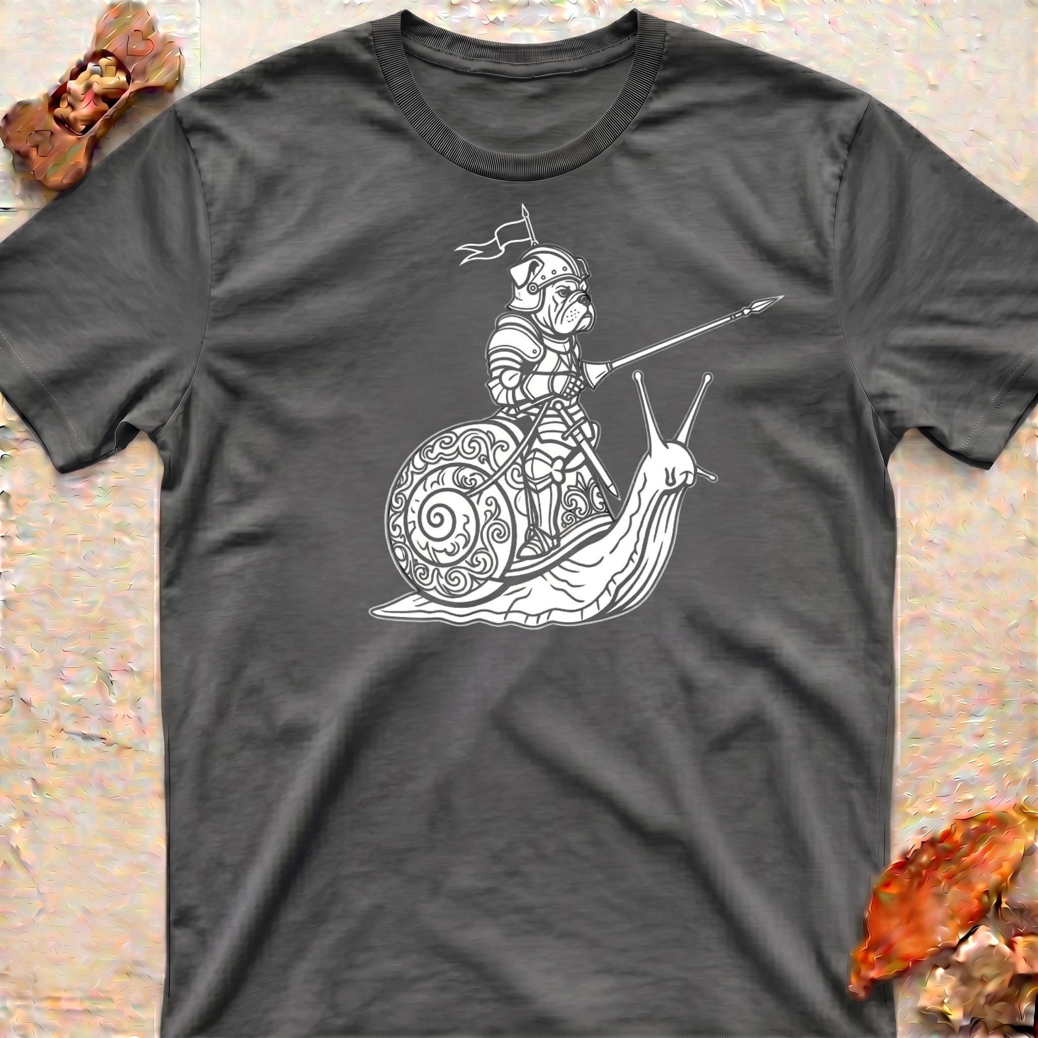 Snail Riding Bulldog T-Shirt