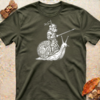 Snail Riding Bulldog T-Shirt