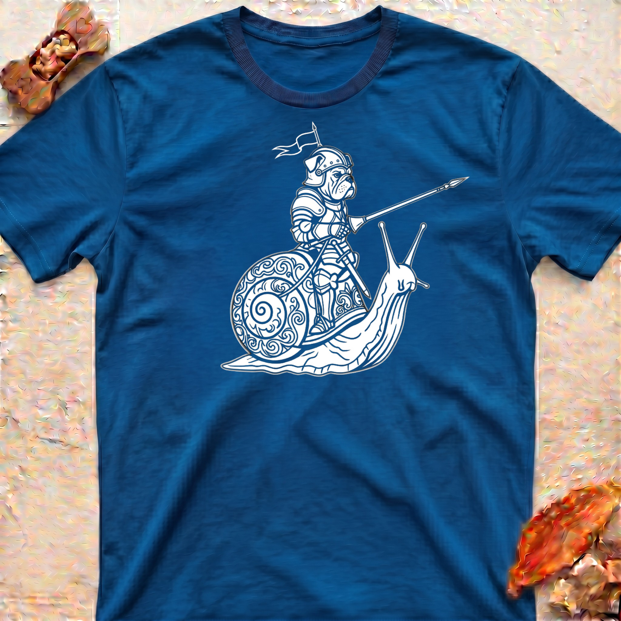 Snail Riding Bulldog T-Shirt