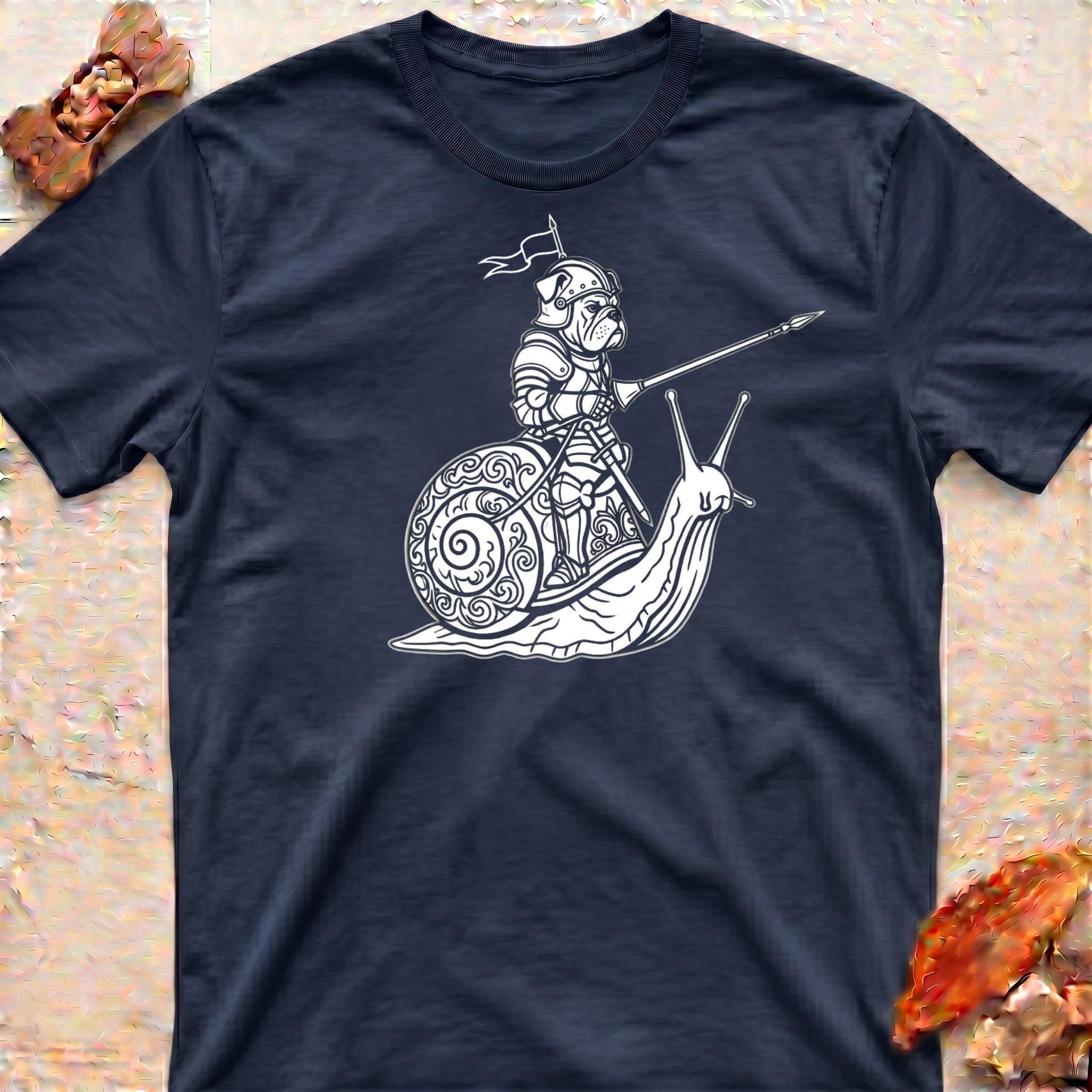 Snail Riding Bulldog T-Shirt