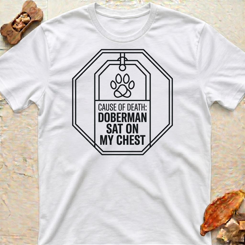 Doberman Sat on My Chest T-Shirt