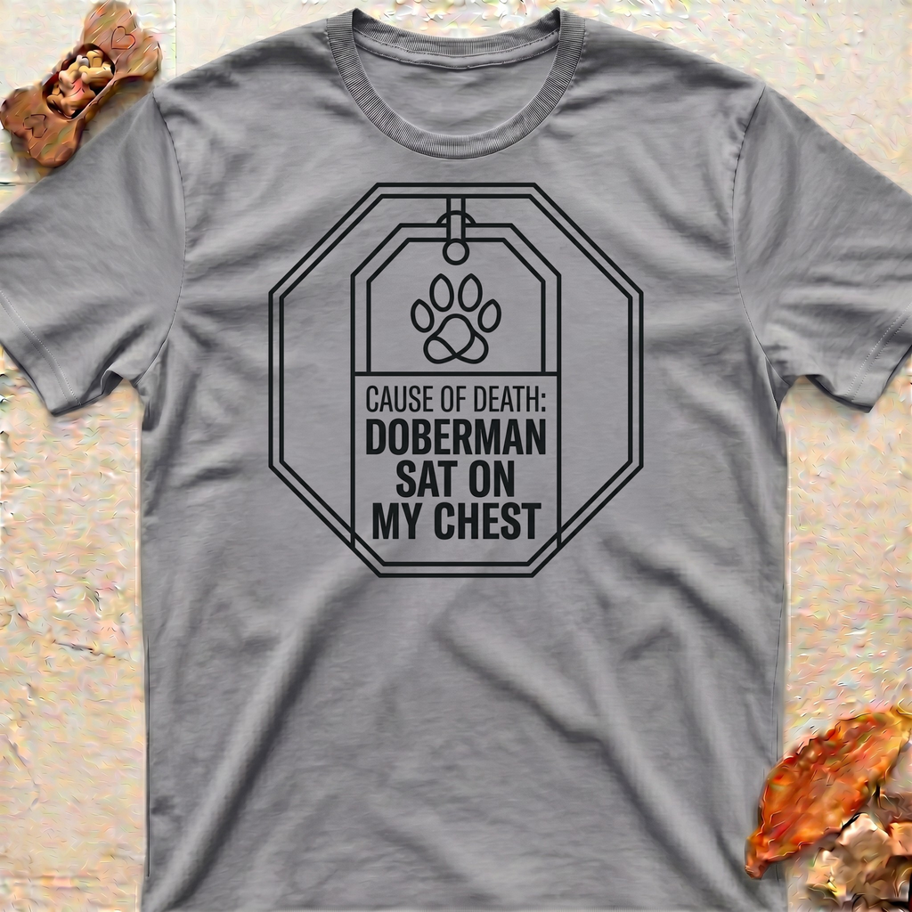 Doberman Sat on My Chest T-Shirt