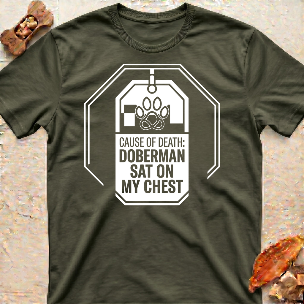 Doberman Sat on My Chest T-Shirt
