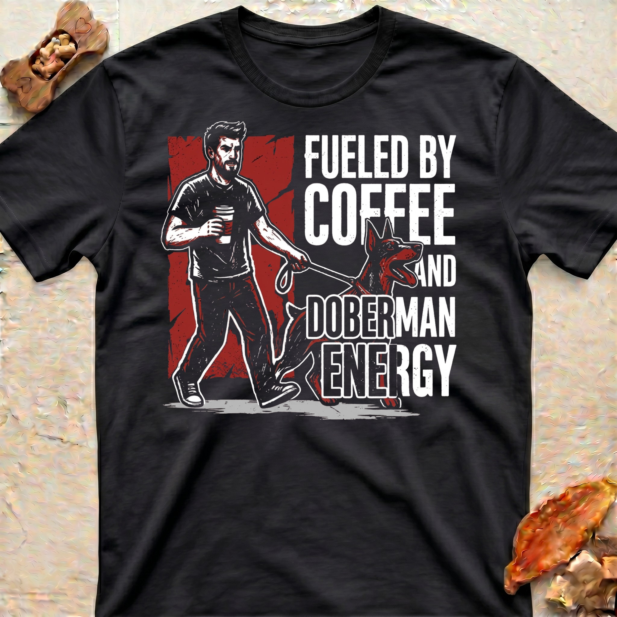 Fueled by Coffee Doberman T-Shirt