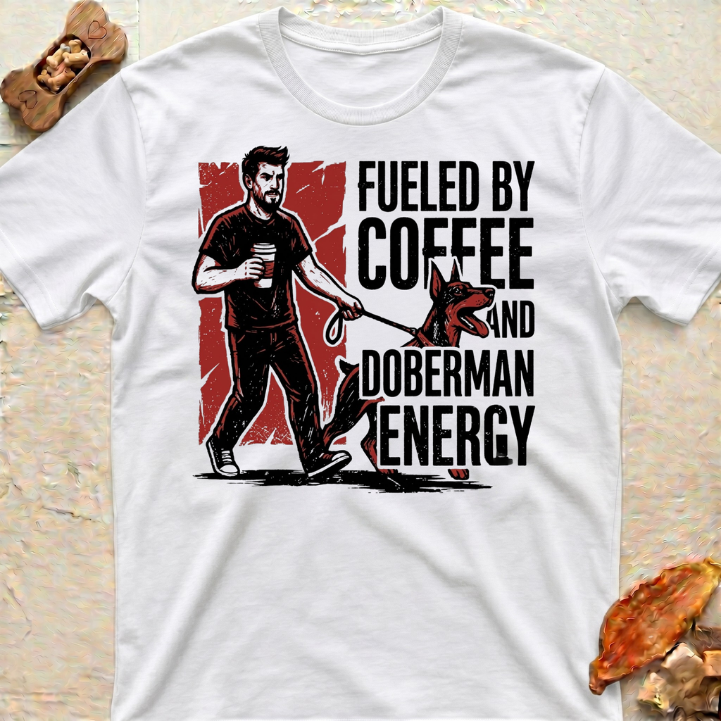 Fueled by Coffee Doberman T-Shirt