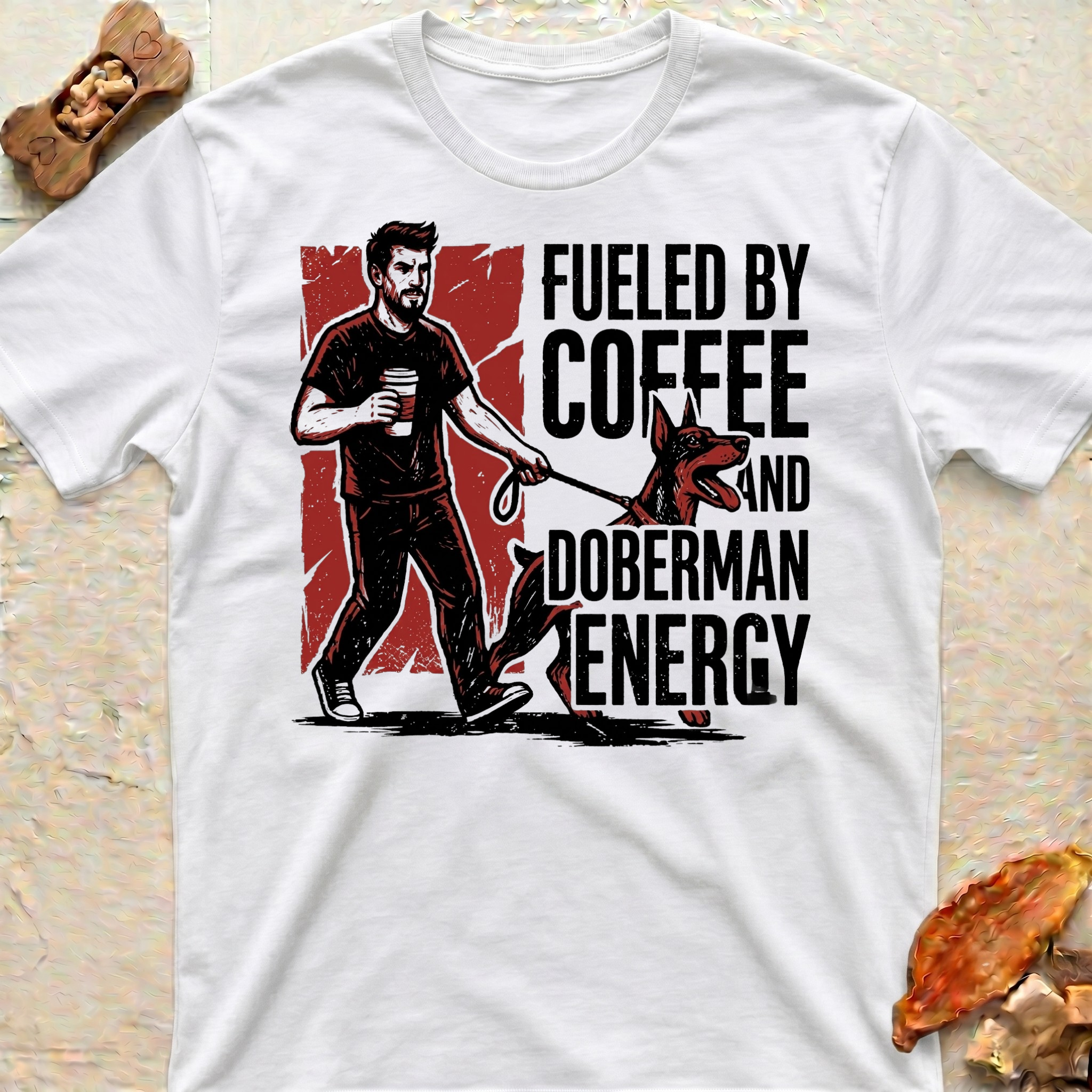 Fueled by Coffee Doberman T-Shirt