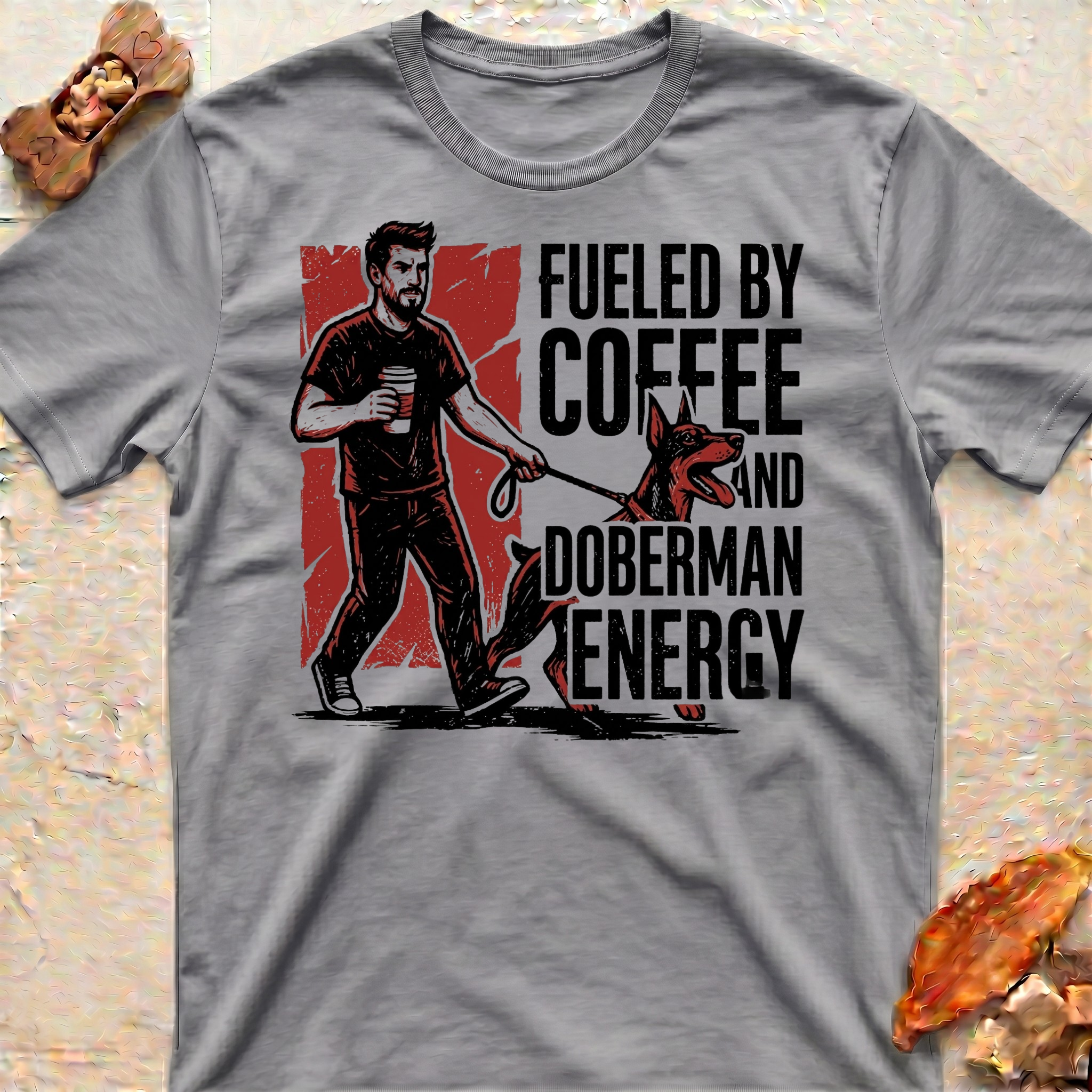 Fueled by Coffee Doberman T-Shirt