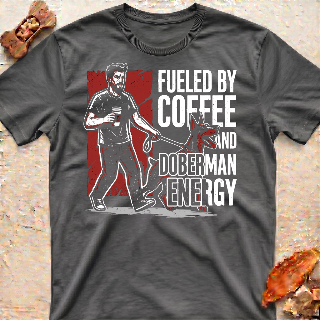 Fueled by Coffee Doberman T-Shirt